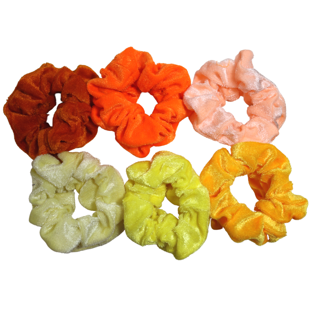 Yellow, Orange, Red Velvet Poof Collection