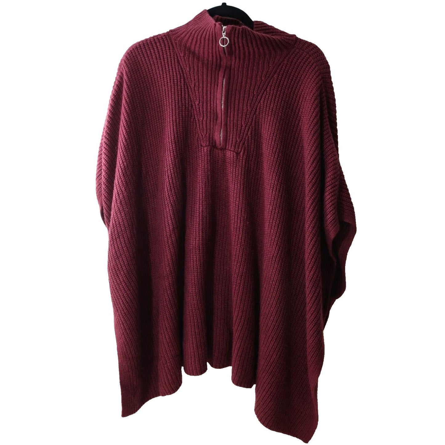 Lane Bryant Relaxed Sleeve Turtleneck Poncho Maroon