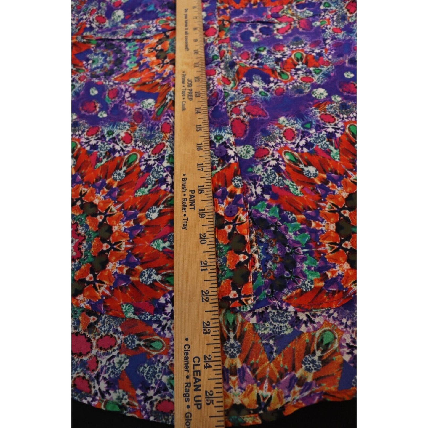 L'Amour Button Up Top Size Small Nanette Lepore High Low Polyester Sheer