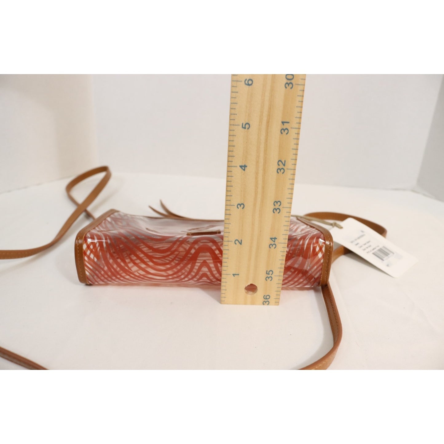 HOBO NWT Orange and tan Women's Jewel Clear Crossbody Leather Trim Purse