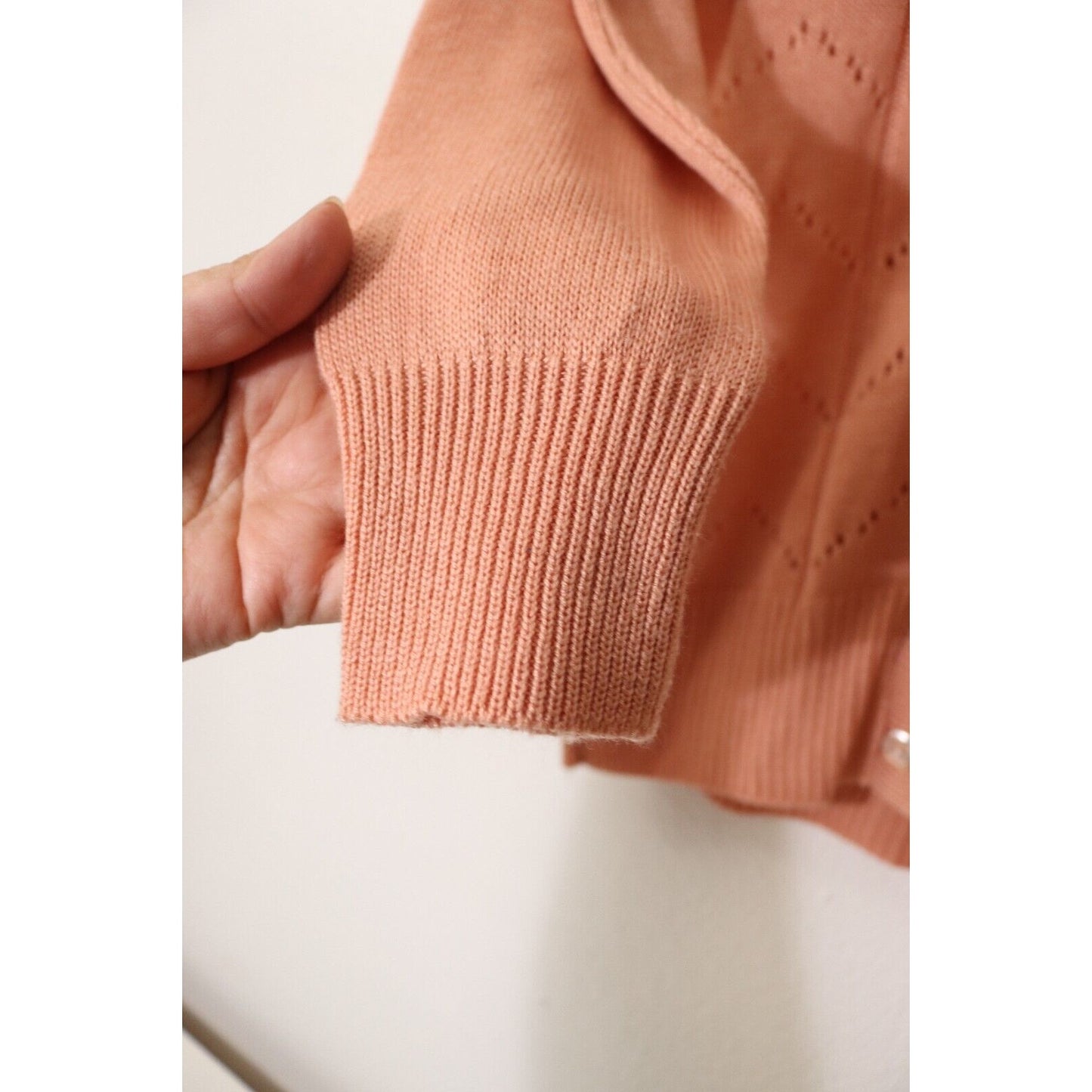 Vintage Jantzen Sweater Button Up Cardigan Size Medium Peach