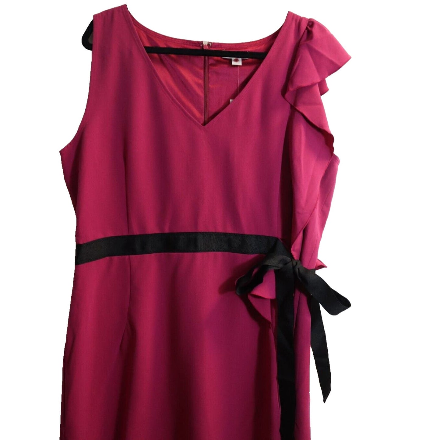 NEW NY & Co Mini Sheath Party Dress Plus Stretch Ruffle Sleeveless
