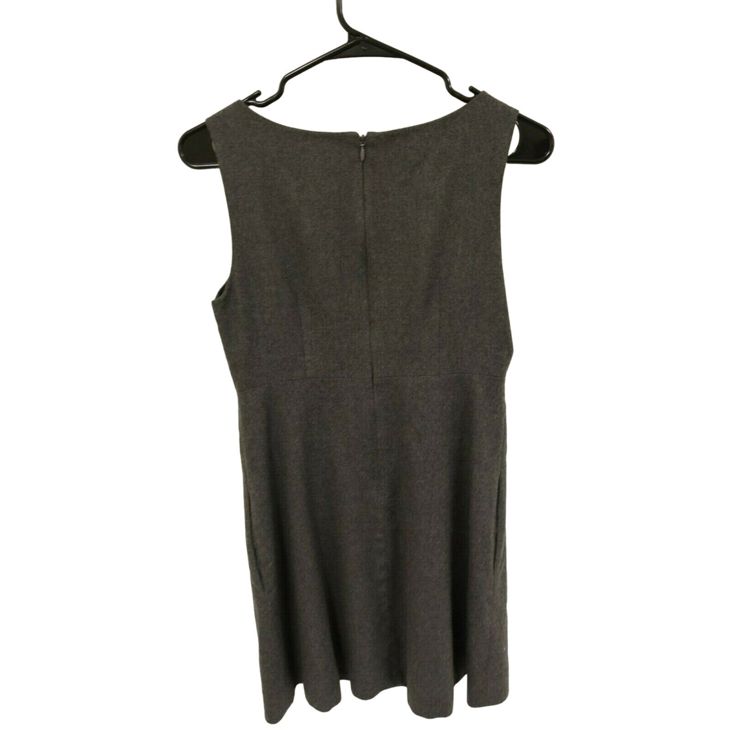 J. Crew Women's Grey 100% Wool Lined Sheath Dress Size 2 Sleeveless Pockets