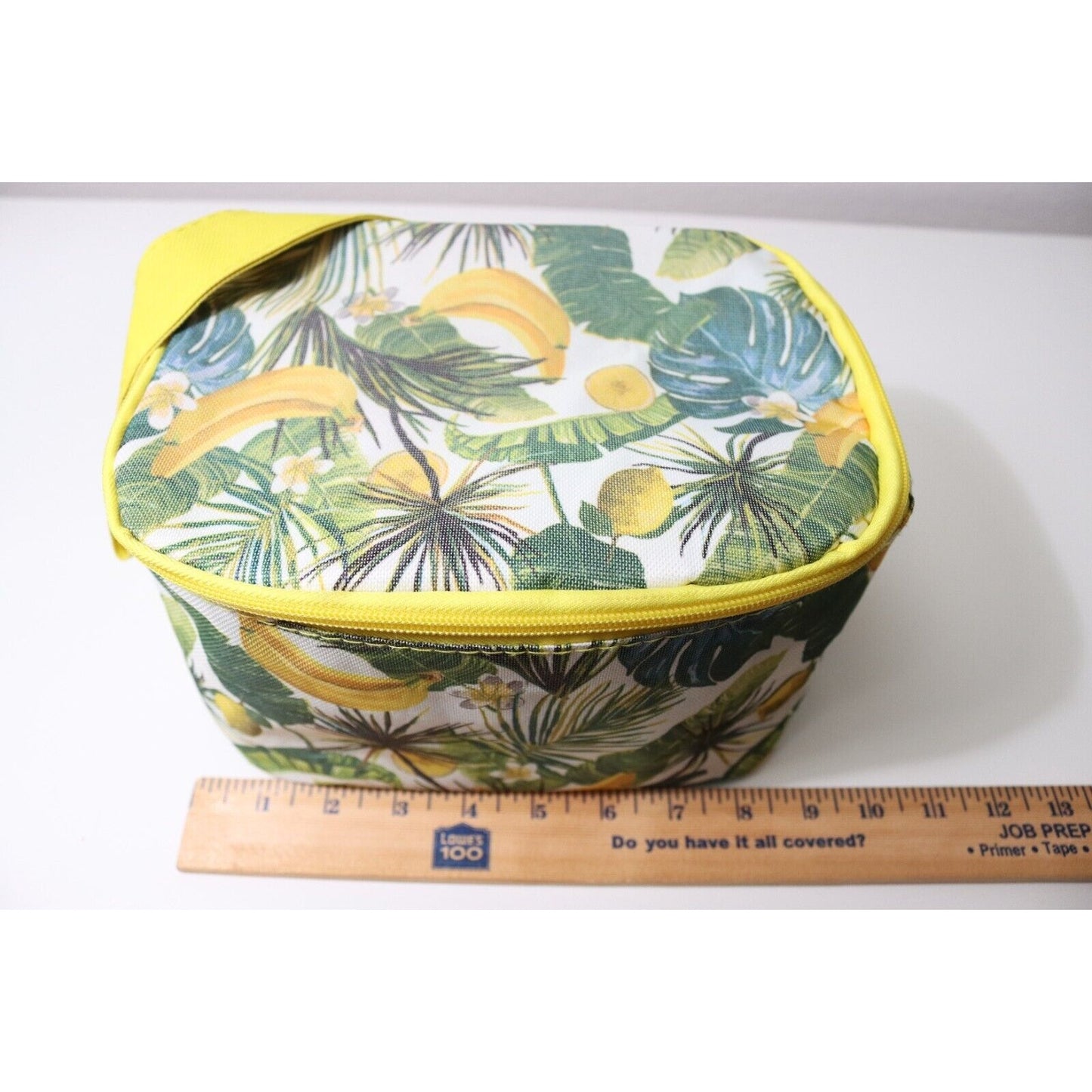 Lemon, Banana and Leaf Lunch Bag Adjustable Top Open