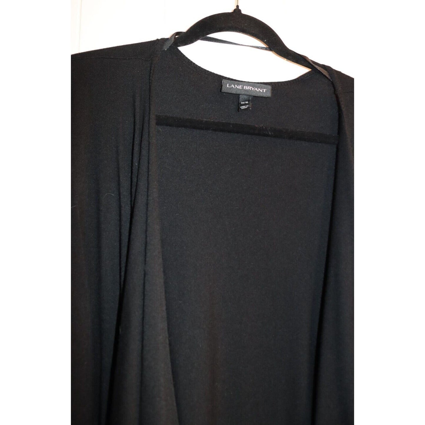 Lane Bryant Black Open Cardigan Waterfall Duster
