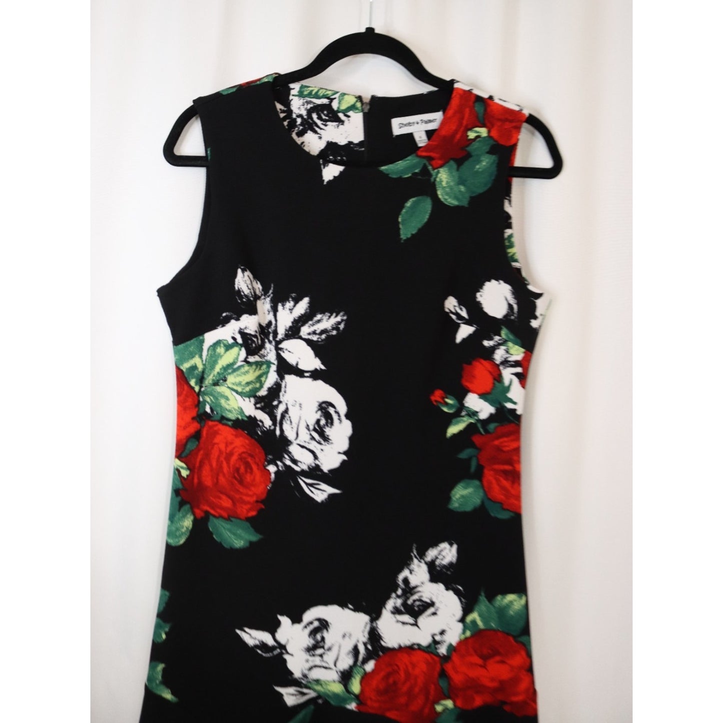 Shelby and Palmer Black Floral Dress Size 8 Short Sleeveless