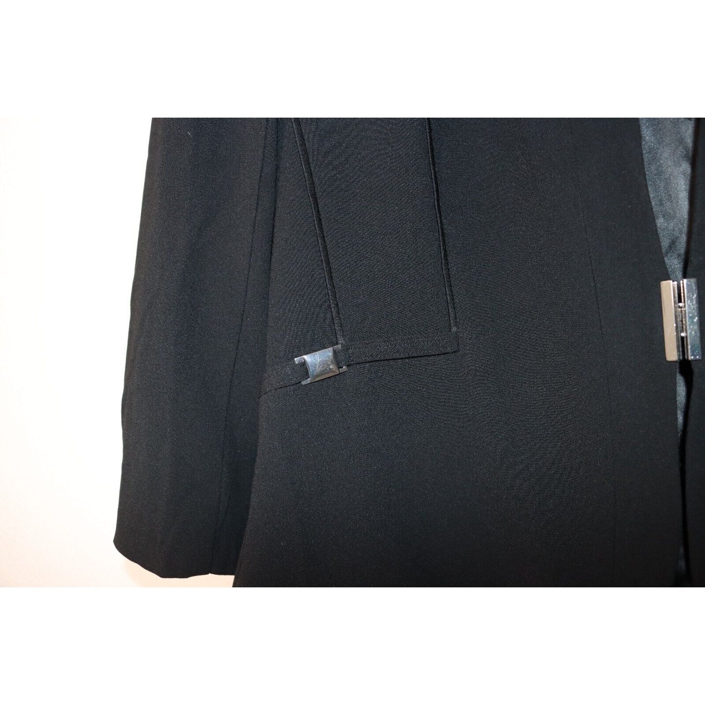 Cache Black Blazer Size 14 Silver Hardware Triacetate/Polyester