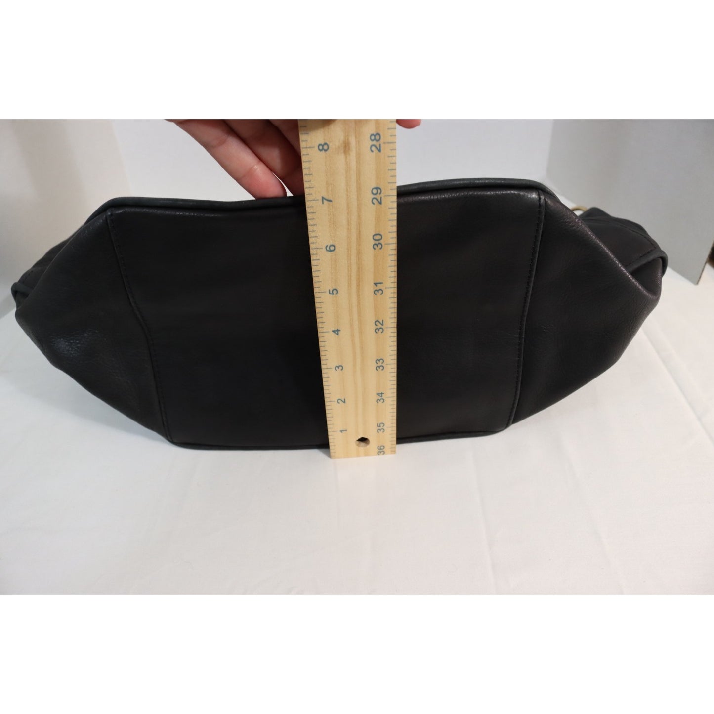 Pour La Victoire Black Leather Bag Large Double Handle Shoulder Bag