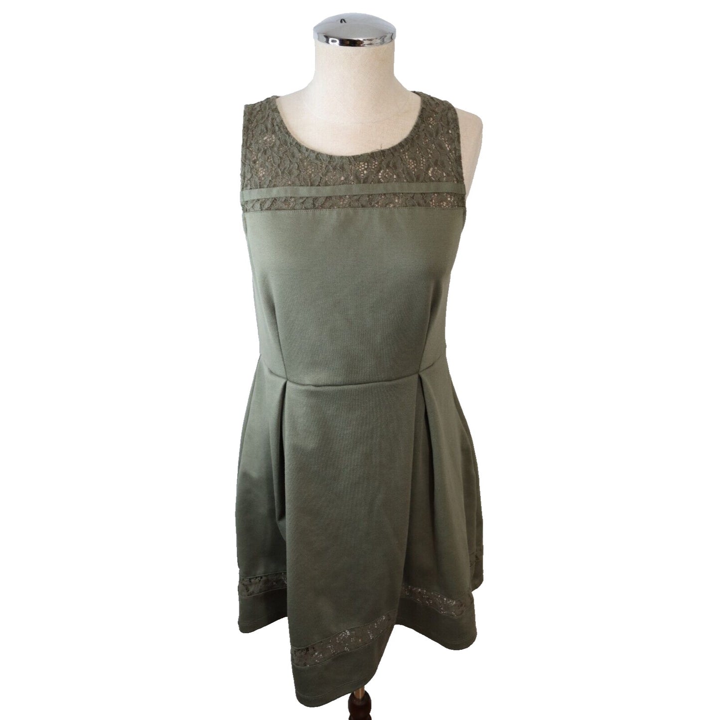 Altar'd State Green Fit and Flare Dress Size Medium Zip Sleeveless