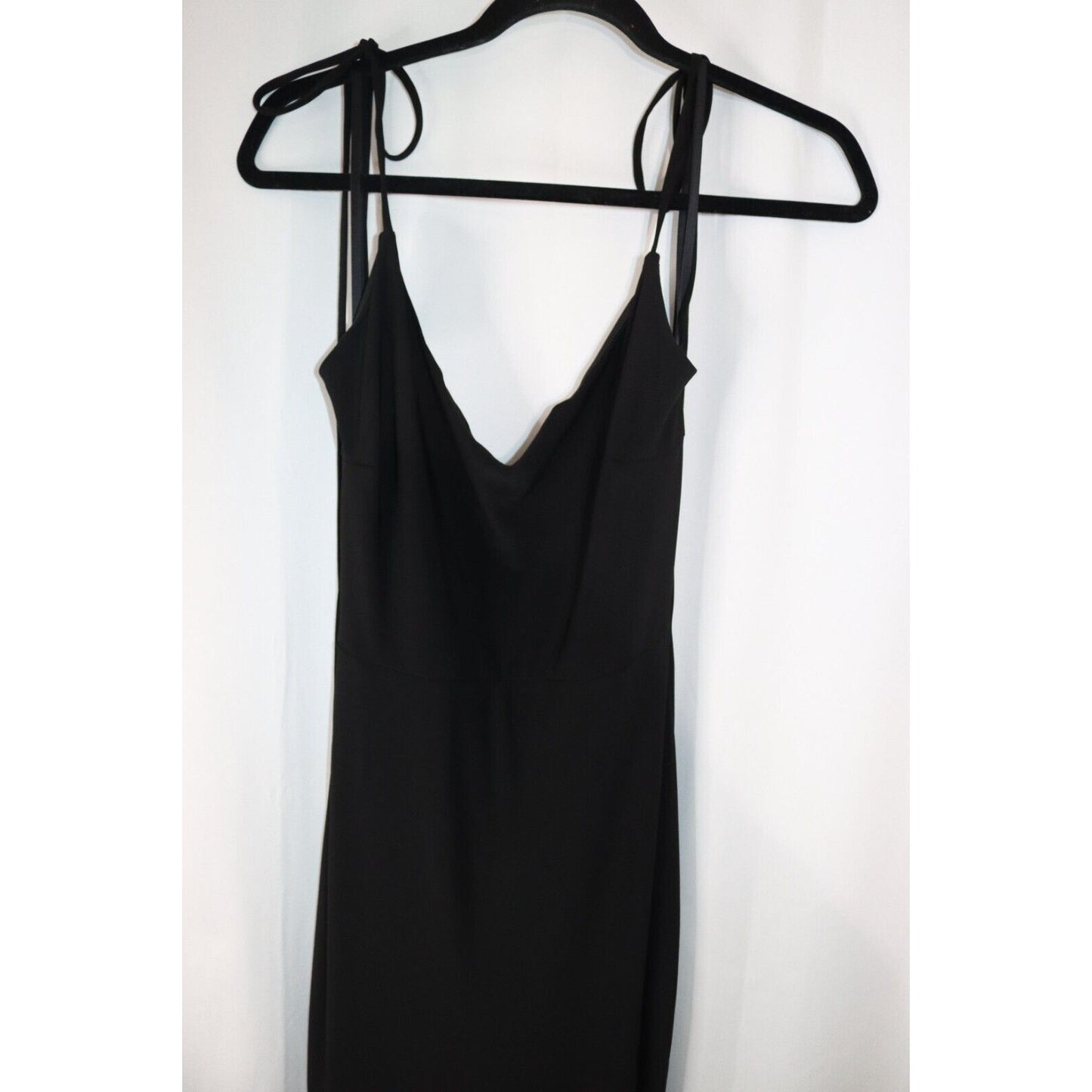 Windsor Black Dress Double Layer Size Medium Sleeveless Maxi Ruching