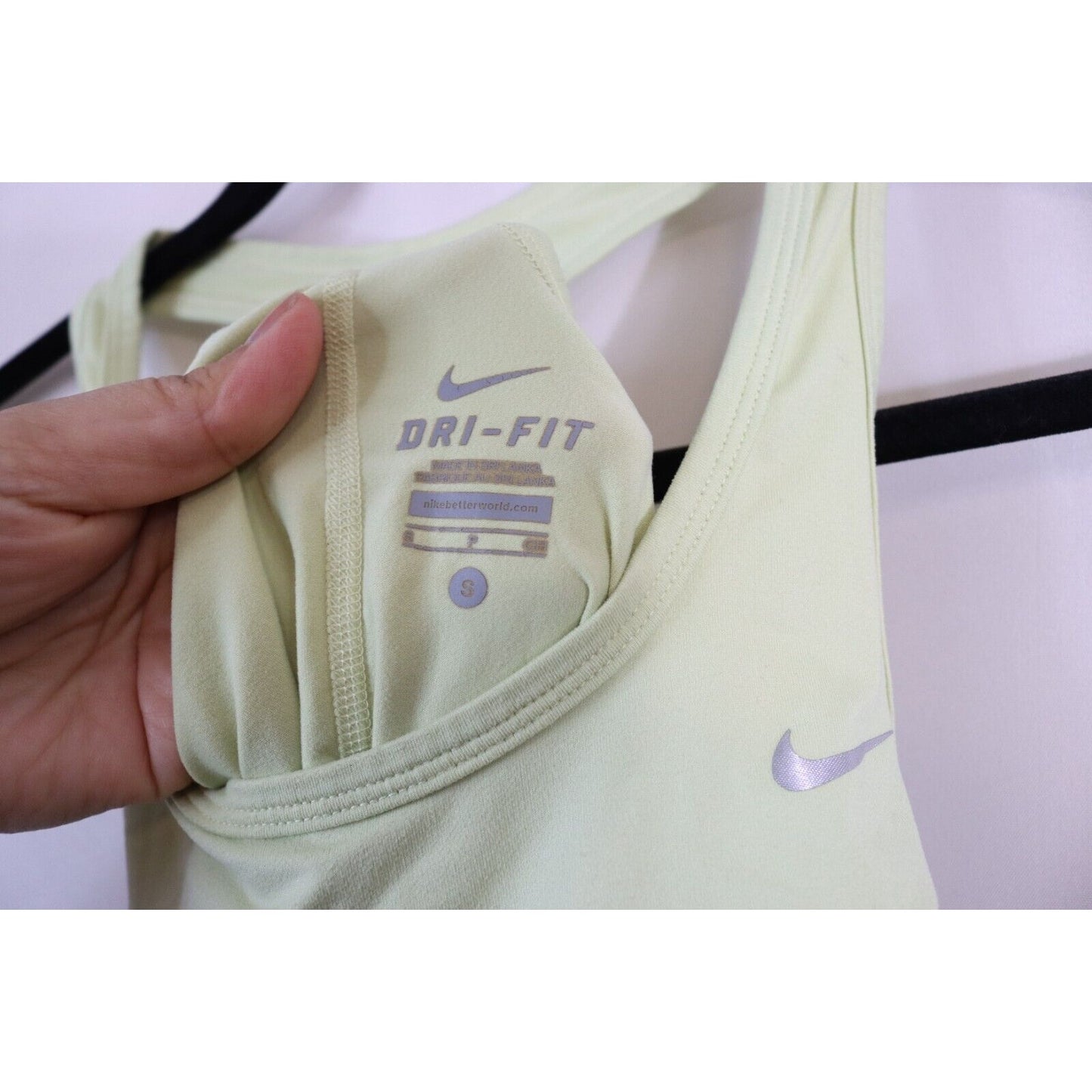 Nike Dri Fit Pale Yellow Racer Back Small Polyester/Spandex
