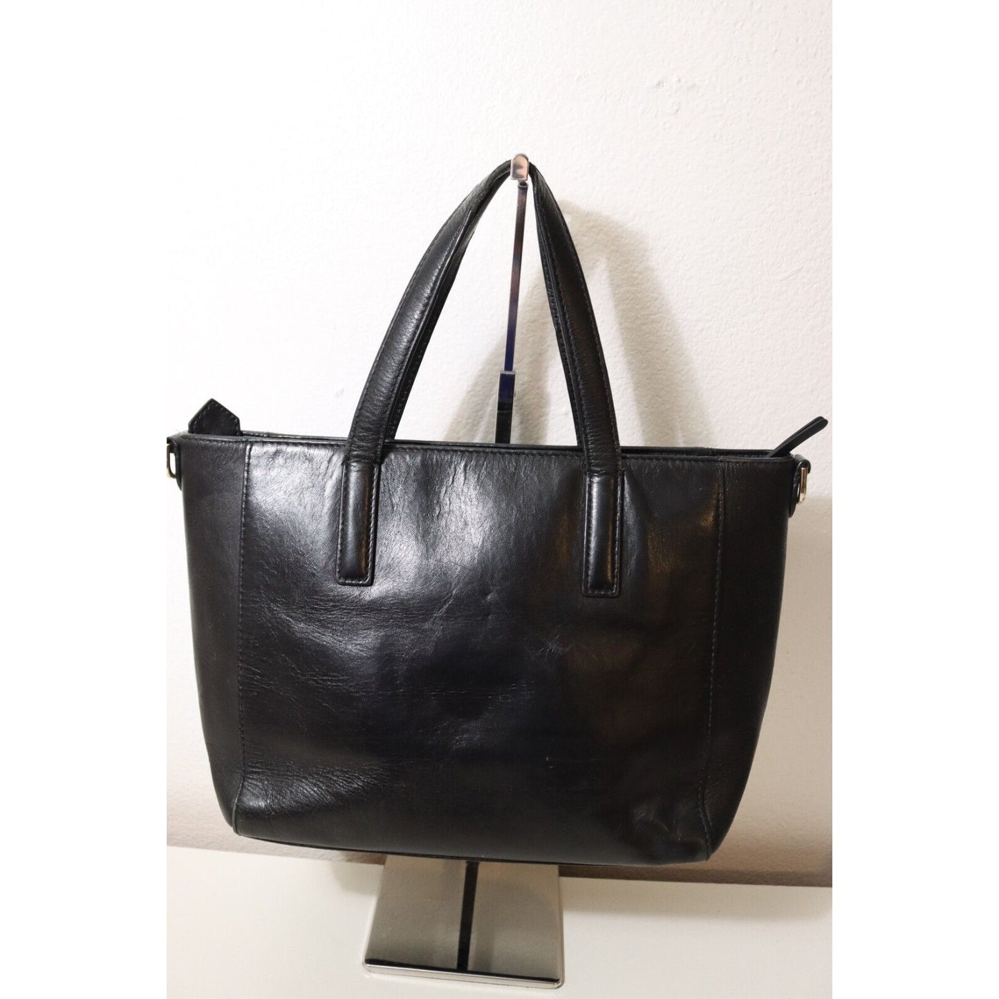 Cole Haan Black Leather Double Handle Shoulder Bag