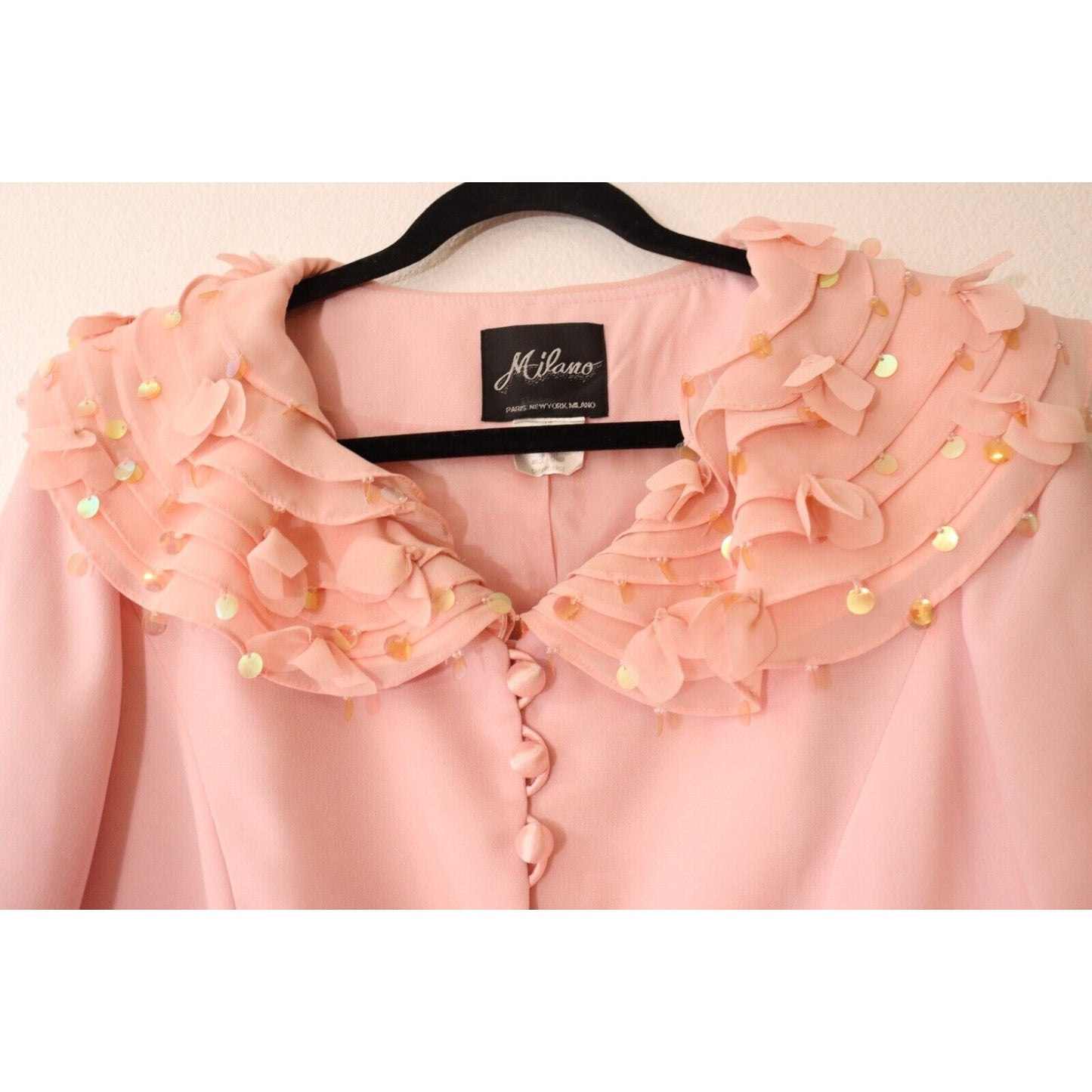 Milano Paris New York Pink Blazer Size 14 Polyester