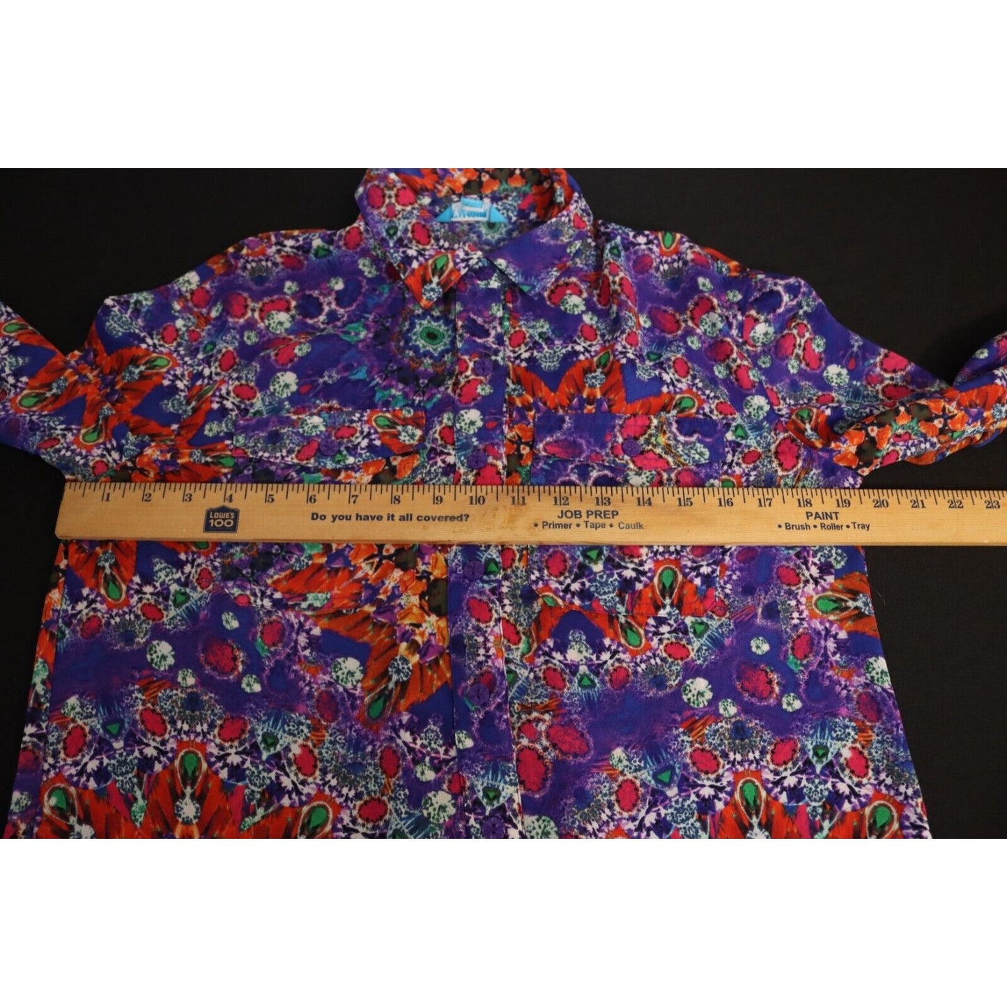 L'Amour Button Up Top Size Small Nanette Lepore High Low Polyester Sheer