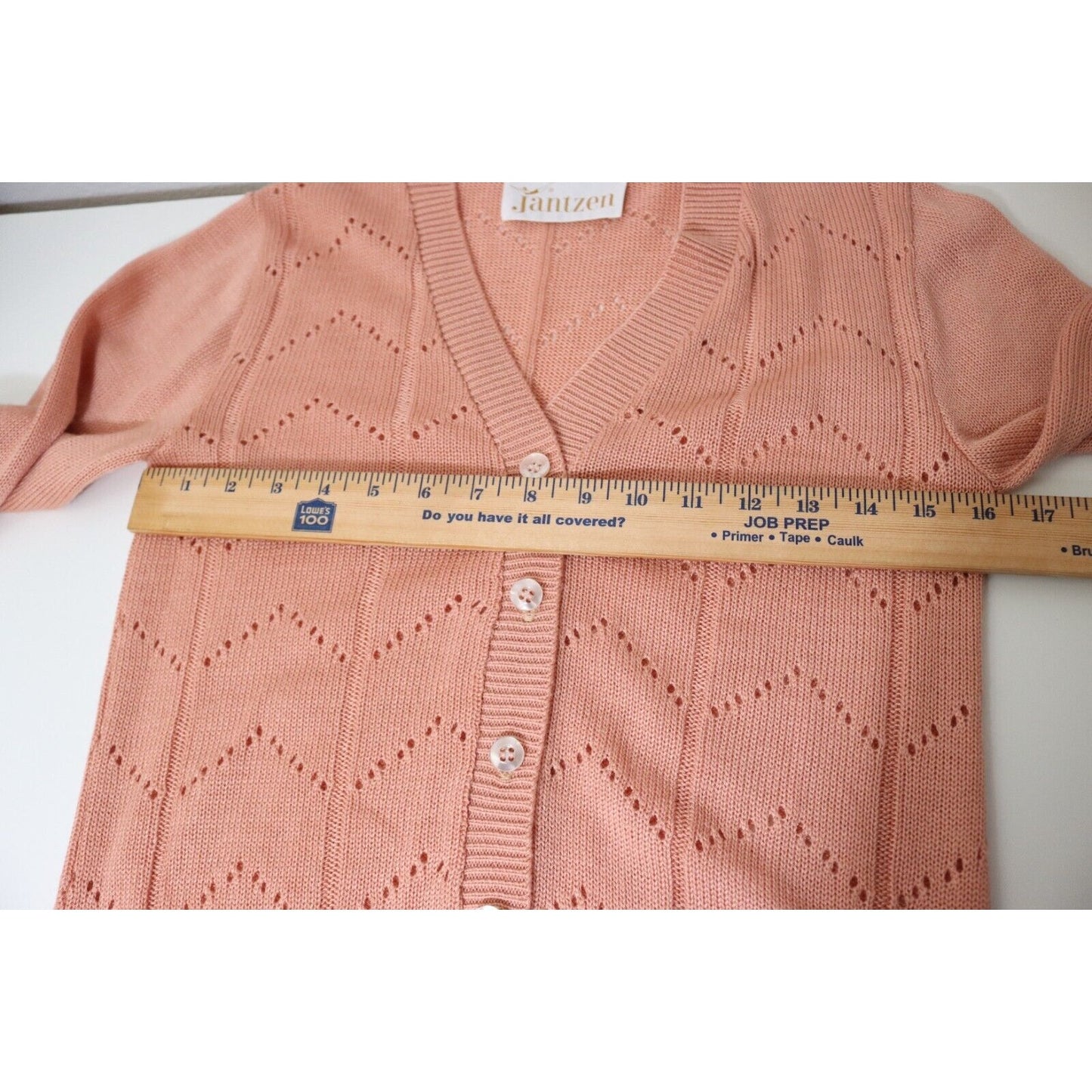 Vintage Jantzen Sweater Button Up Cardigan Size Medium Peach