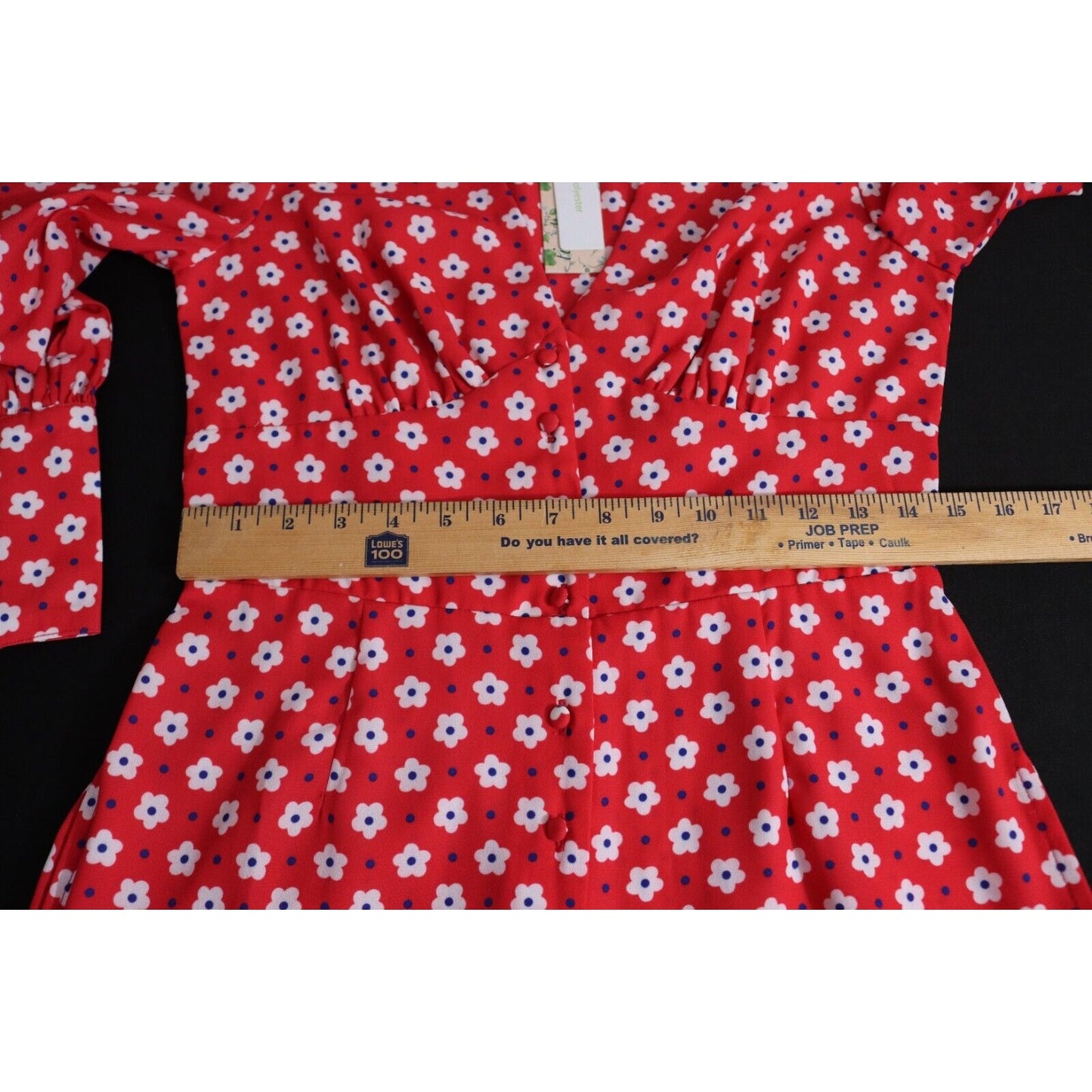 Timeless London Jumpsuit Red with Flowers Short Sleeve Size 8