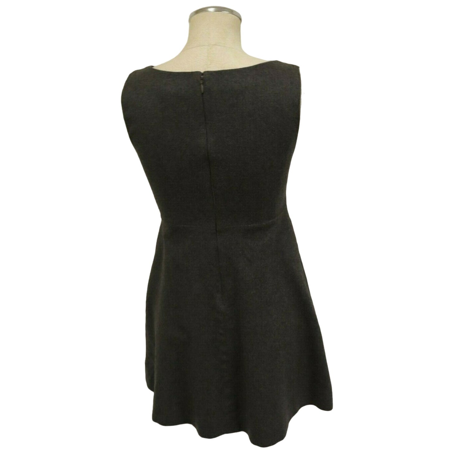 J. Crew Women's Grey 100% Wool Lined Sheath Dress Size 2 Sleeveless Pockets
