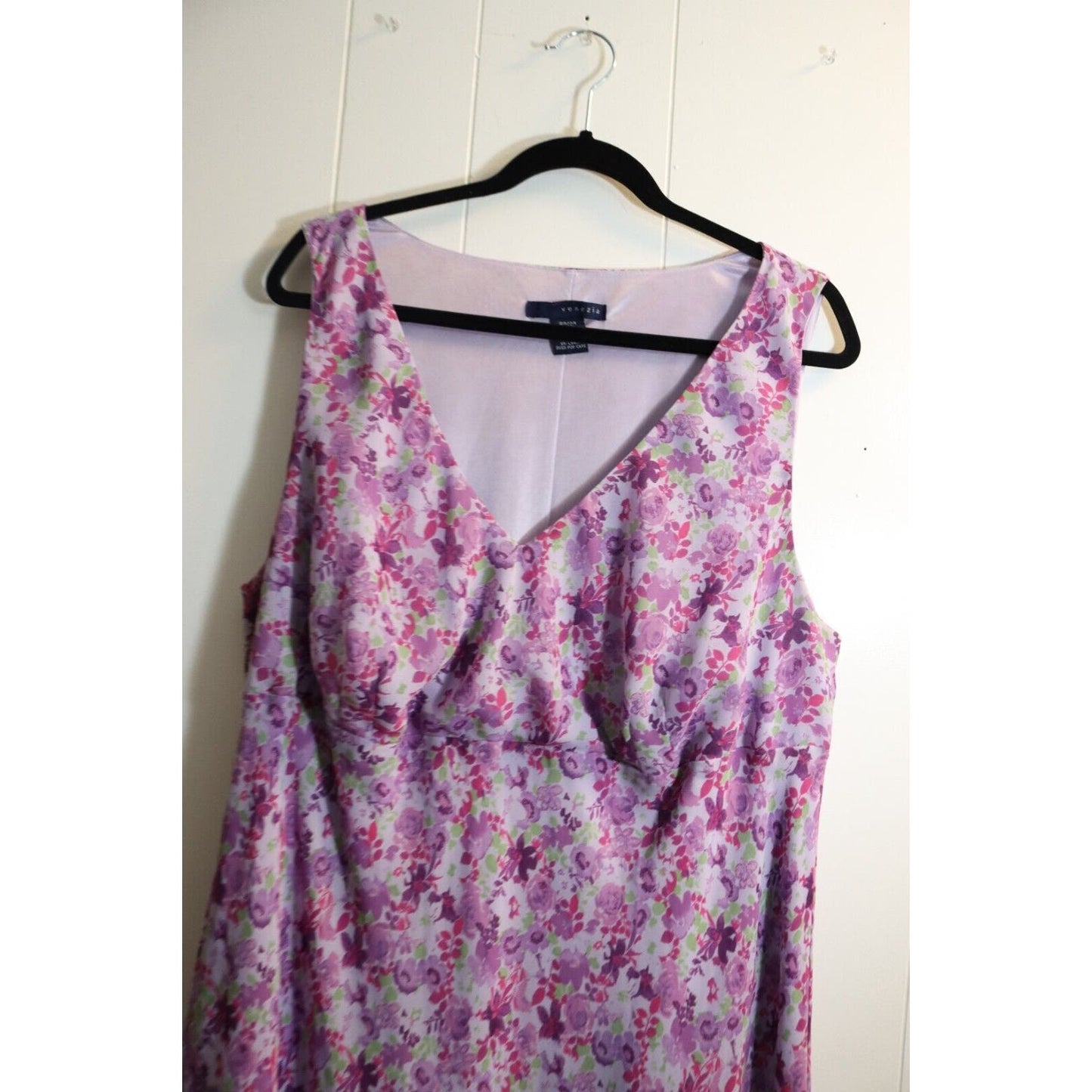 Venezia Dresses Purple Floral Pullover Flirty Ruffle Hem Lined