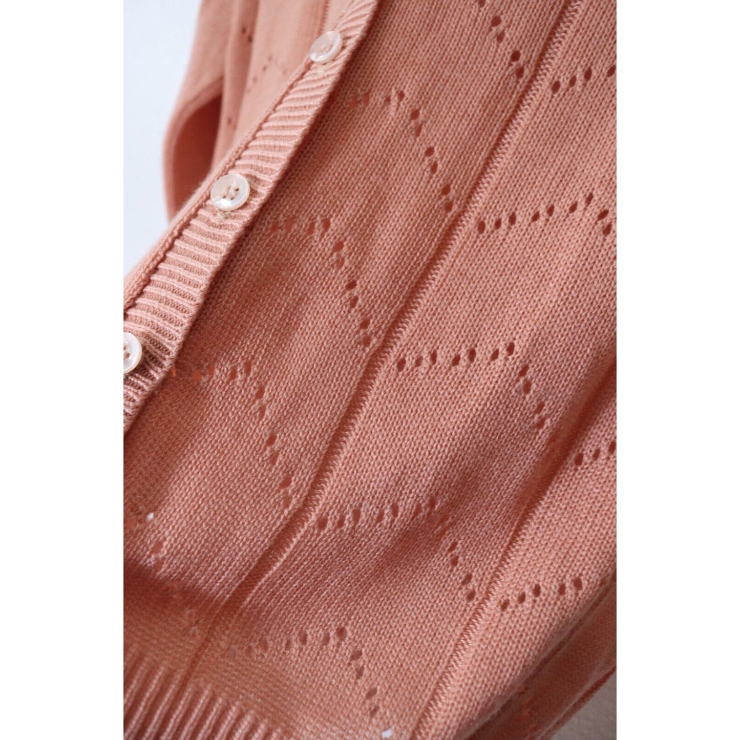 Vintage Jantzen Sweater Button Up Cardigan Size Medium Peach