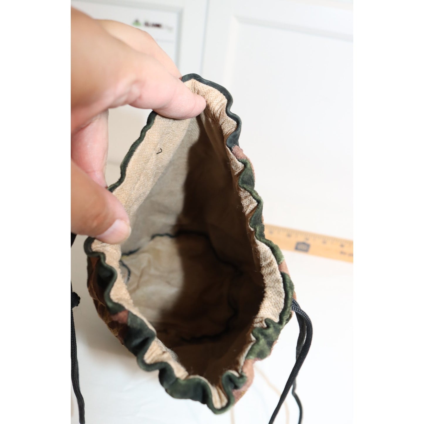 Leather Bucket Drawstring Bag Small Brown