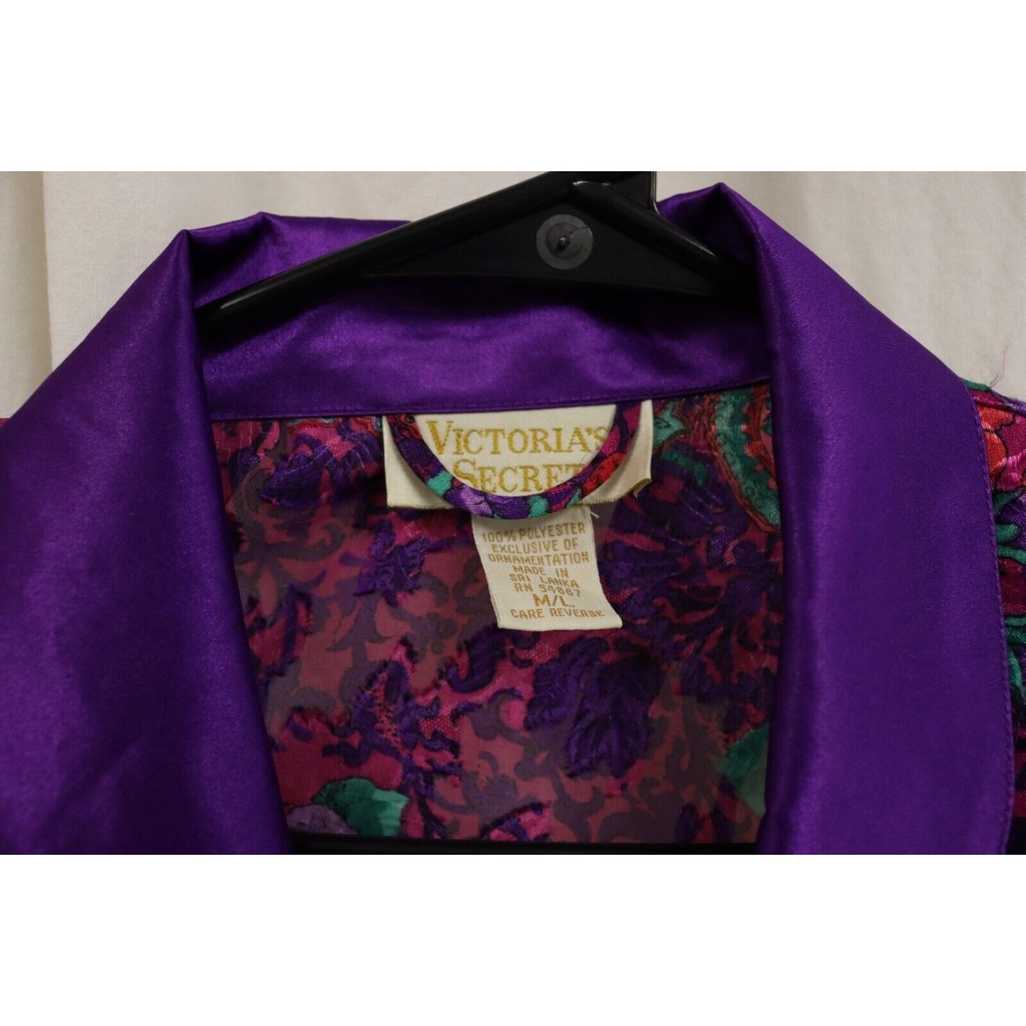 Vintage 90s Victoria’s Secret Gold Label Floral Midi Kimono Robe ~ M/L w/tie