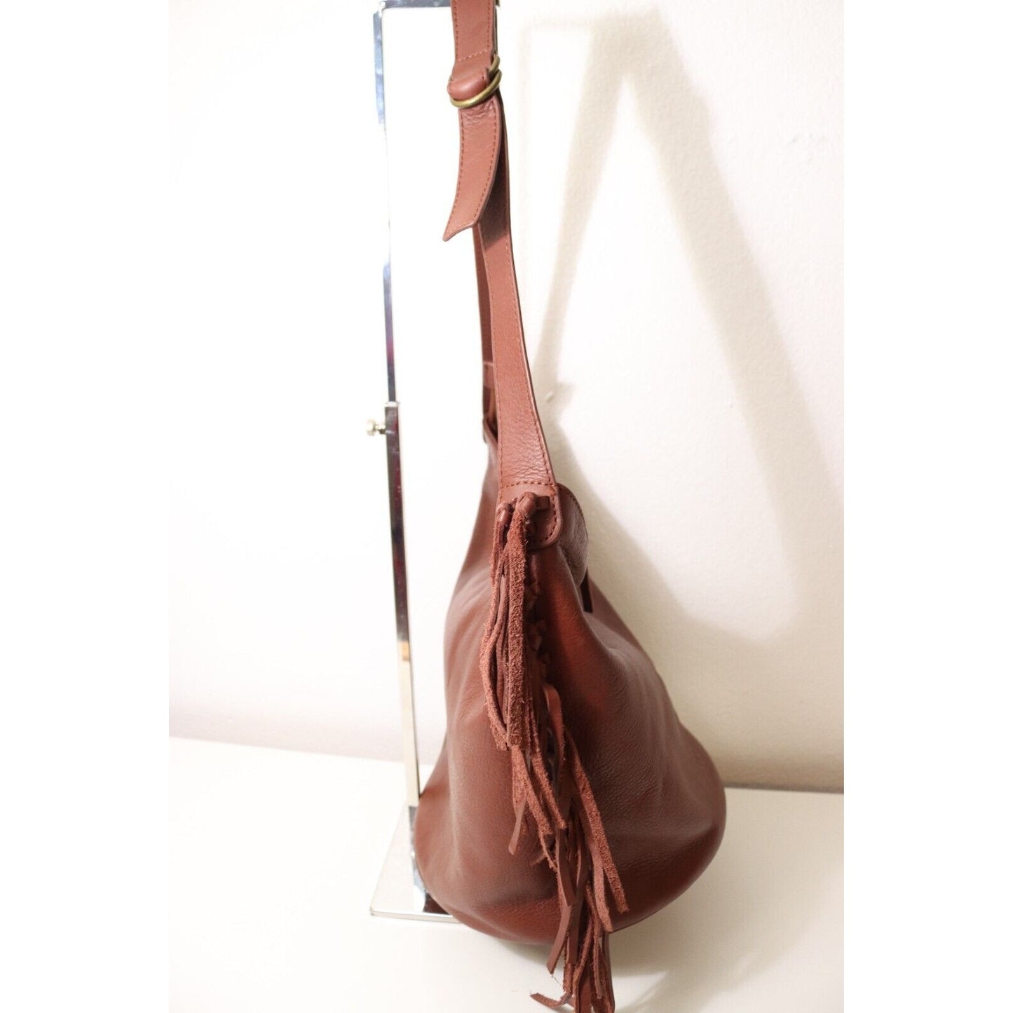 Ugg Brown Leather Bucket Bag with Tassel