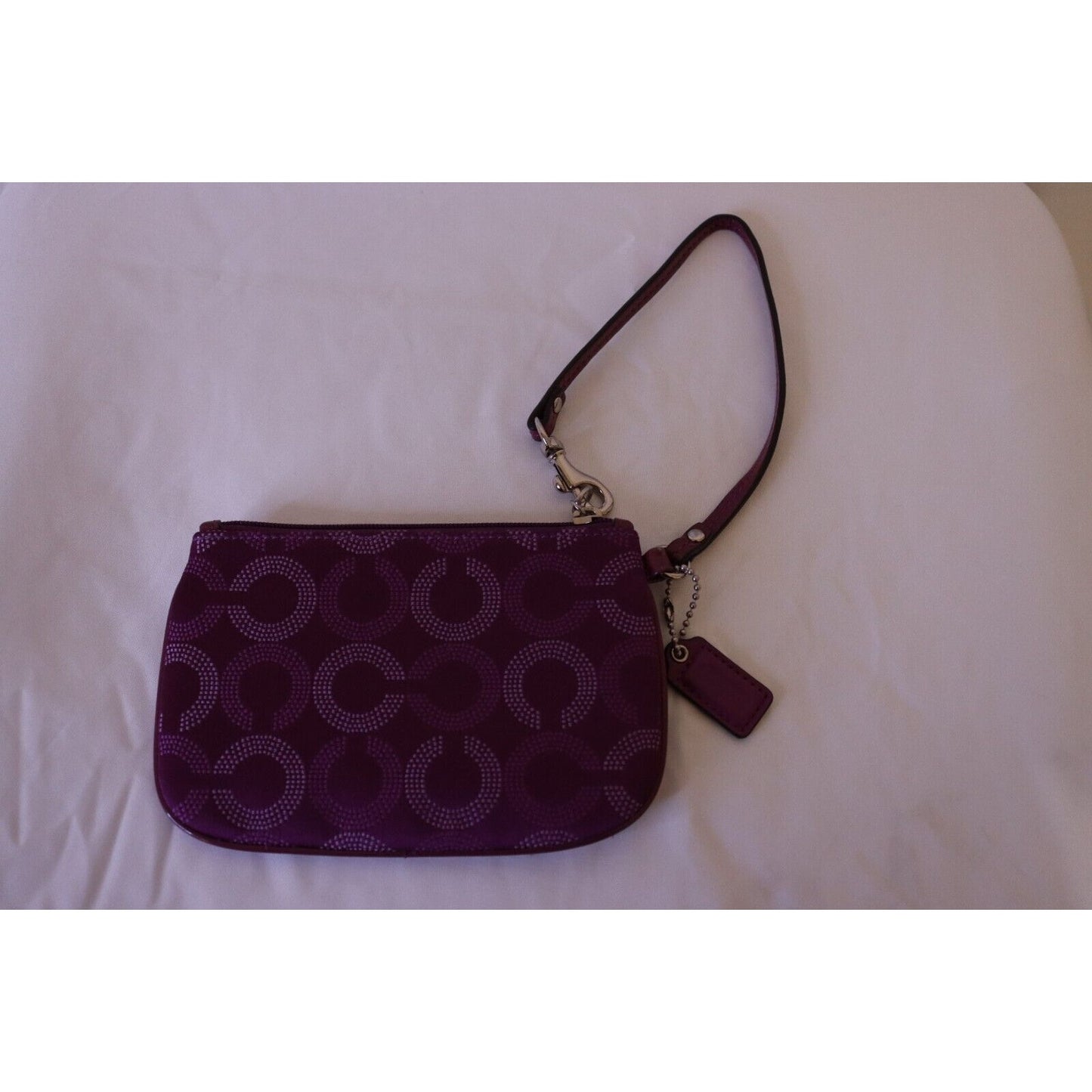 Coach Purple Wristlet C Logo Hangtag