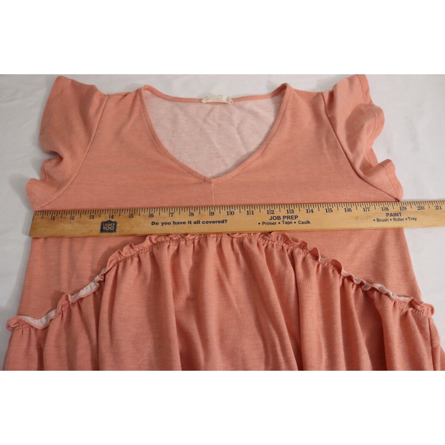 Altar'd State Peach Mini Shift Dress V Neck Short Sleeve Size Medium
