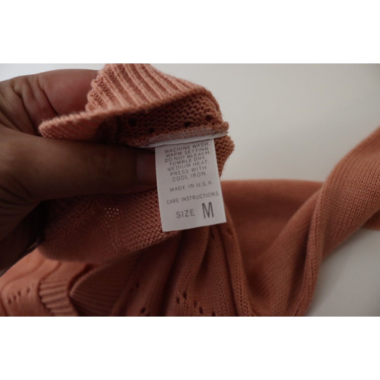Vintage Jantzen Sweater Button Up Cardigan Size Medium Peach