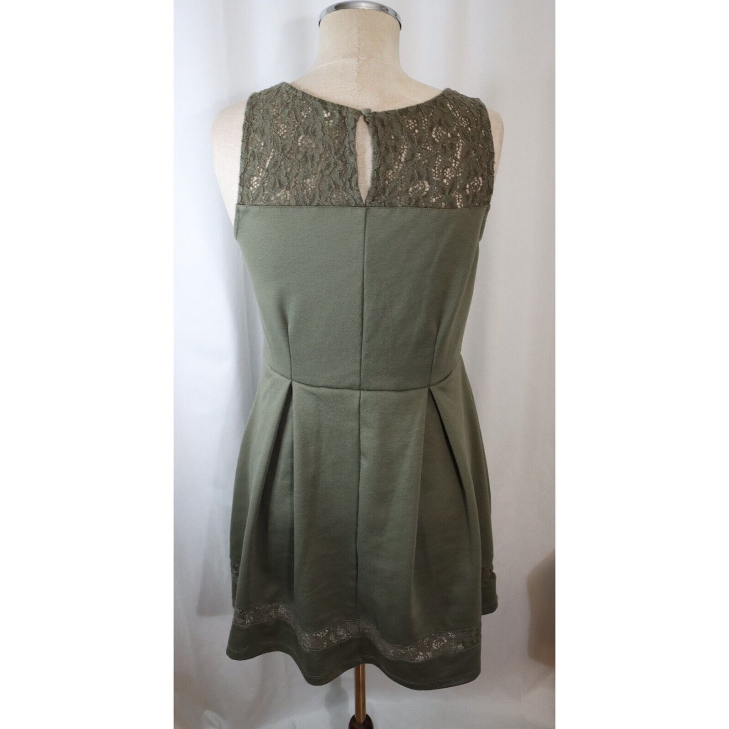 Altar'd State Green Fit and Flare Dress Size Medium Zip Sleeveless
