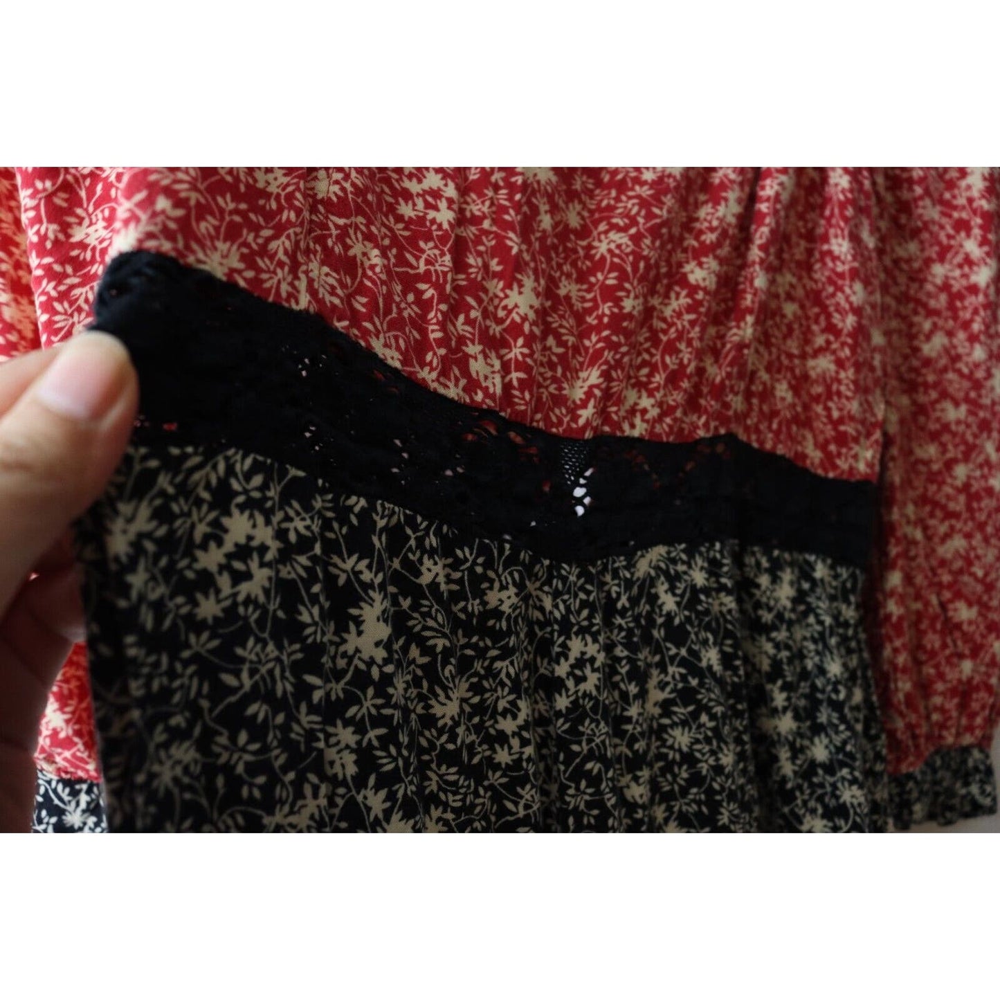 Asos Jumpsuit Red/Black/White Floral Size 10
