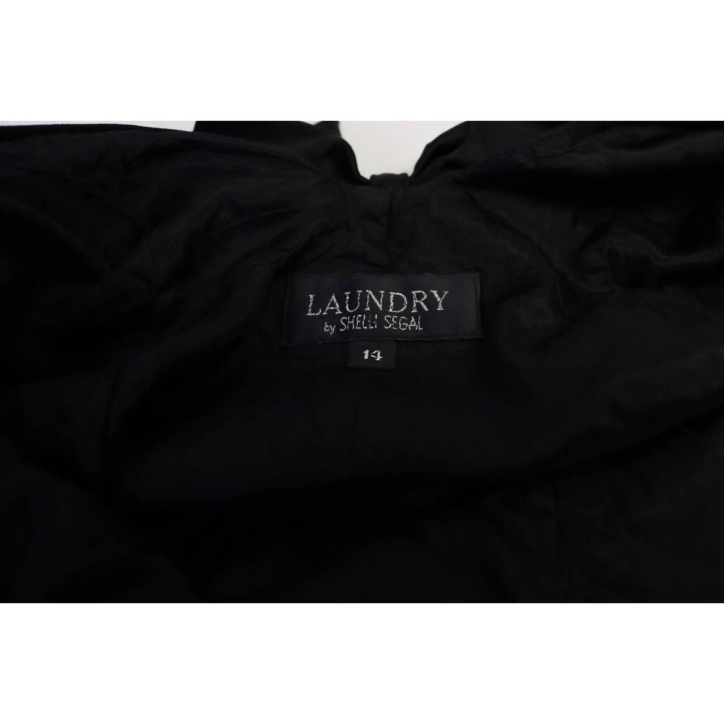 Laundry By Shelli Segal Black Evening Dress Sleeveless V Neck 56" Size 14 (27)