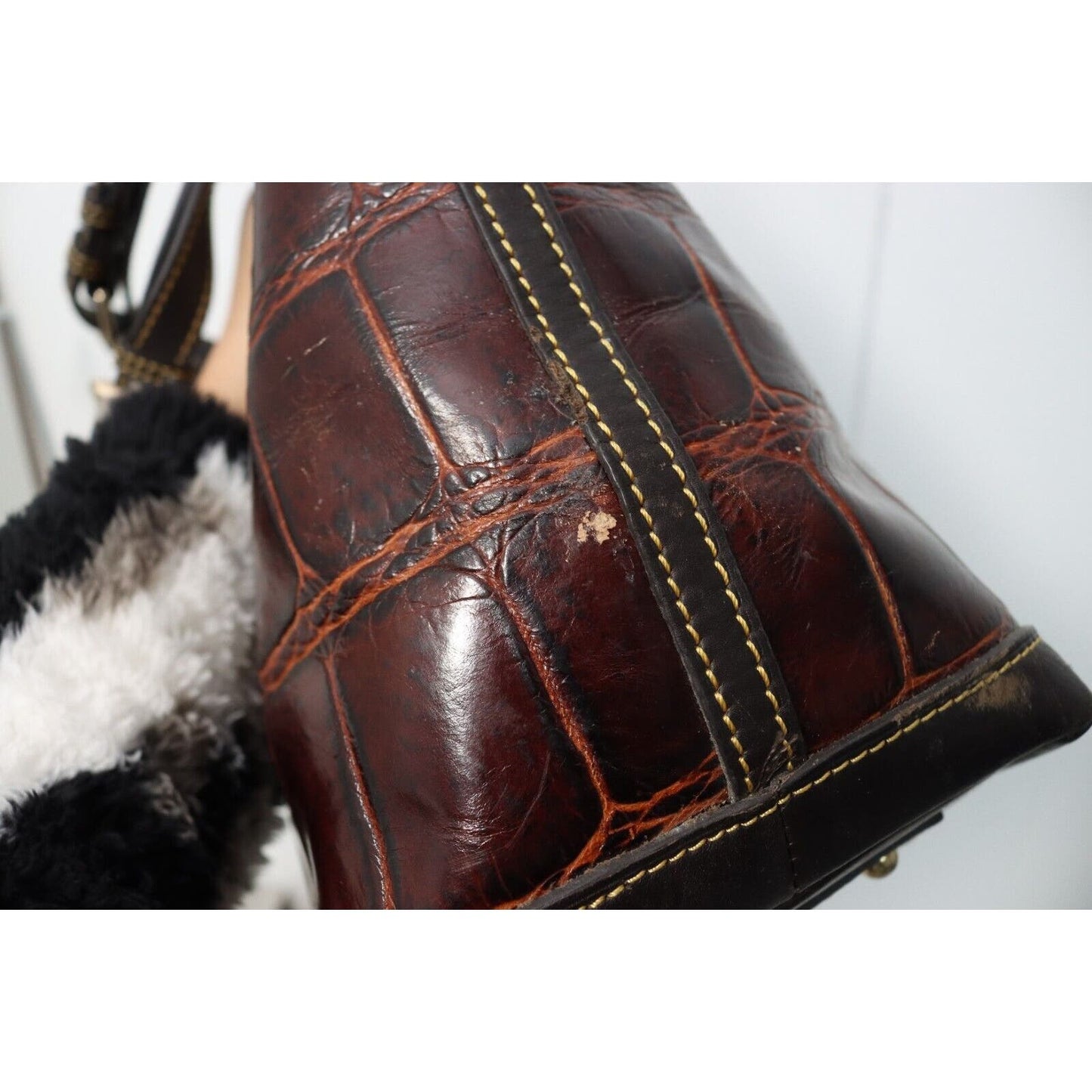 Dooney and Bourke Leather Shoulder Bag Embossed Leather
