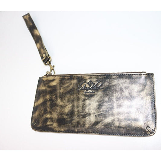 Patricia Nash Clutch Phone Bag Wrislet Evening Bag Organizer Black/Gold Leather