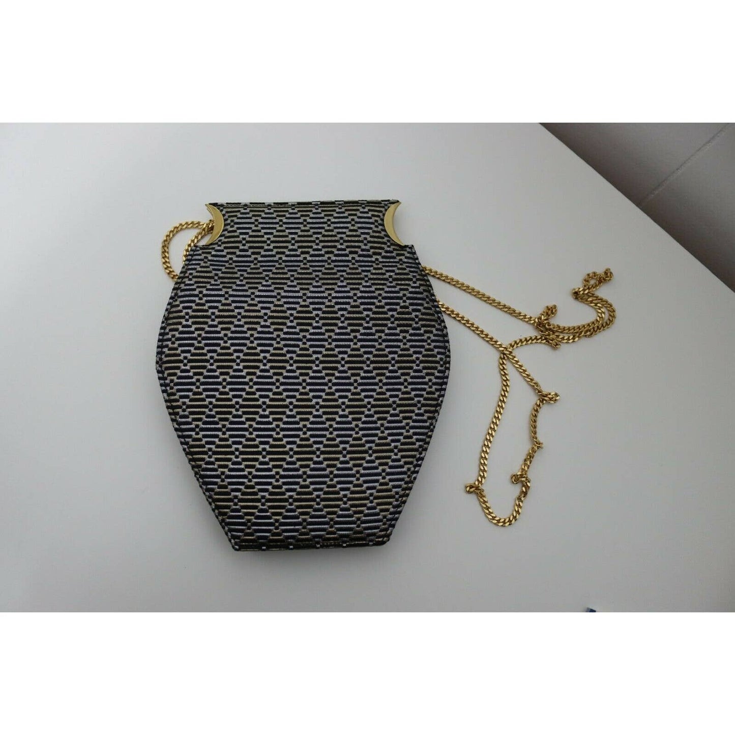 Carney Adina Vase Purse Black Gold And Silver RARE