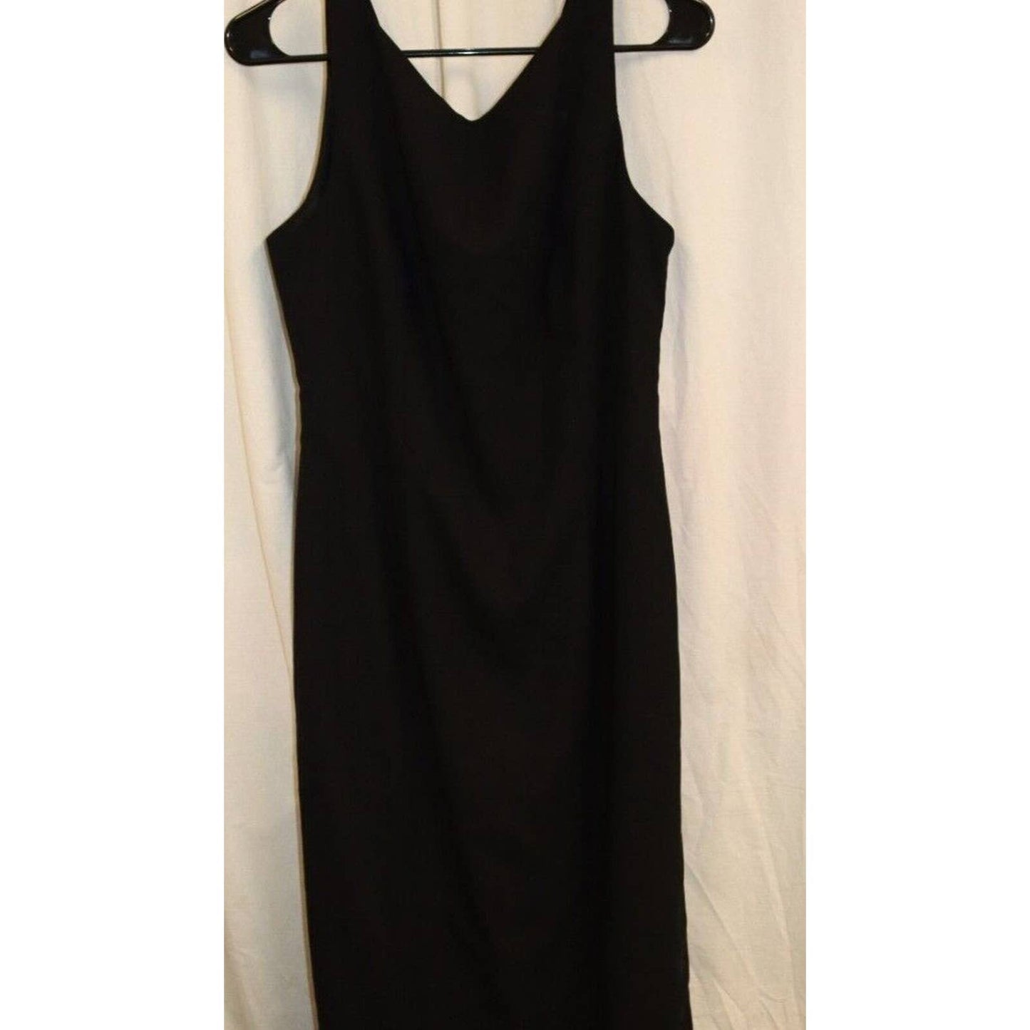 Laundry By Shelli Segal Black Evening Dress Sleeveless V Neck 56" Size 14