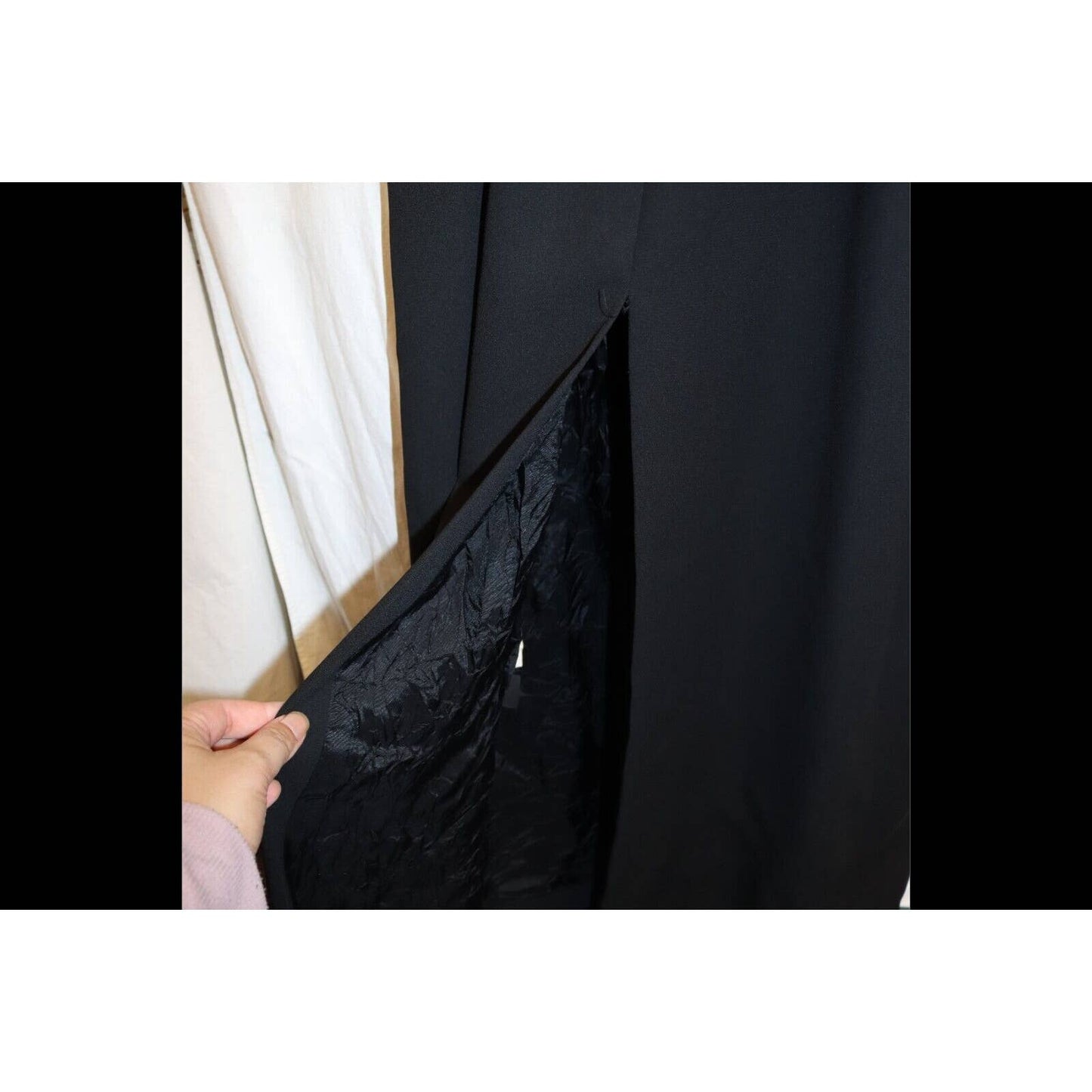 Laundry By Shelli Segal Black Evening Dress Sleeveless V Neck 56" Size 14 (27)