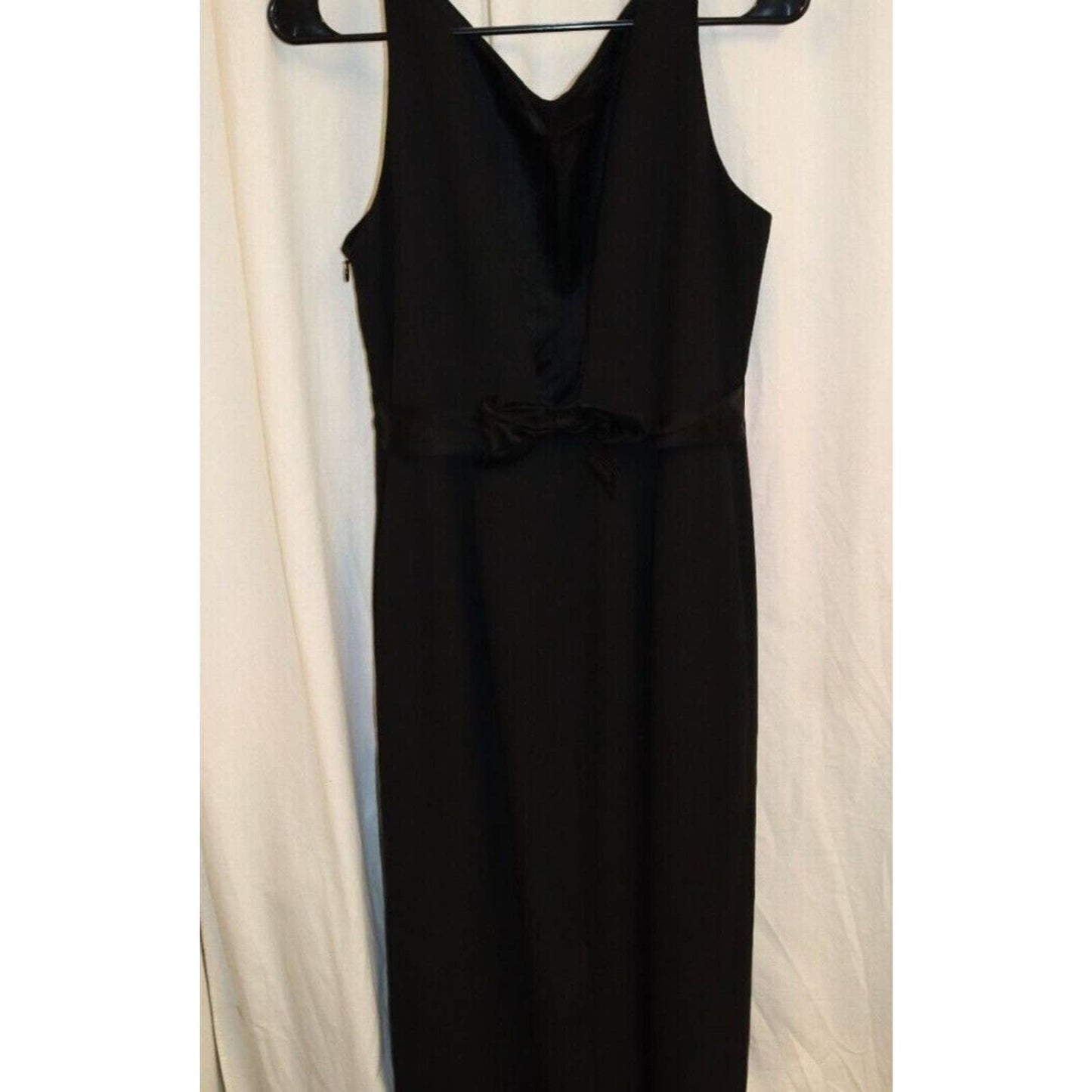 Laundry By Shelli Segal Black Evening Dress Sleeveless V Neck 56" Size 14