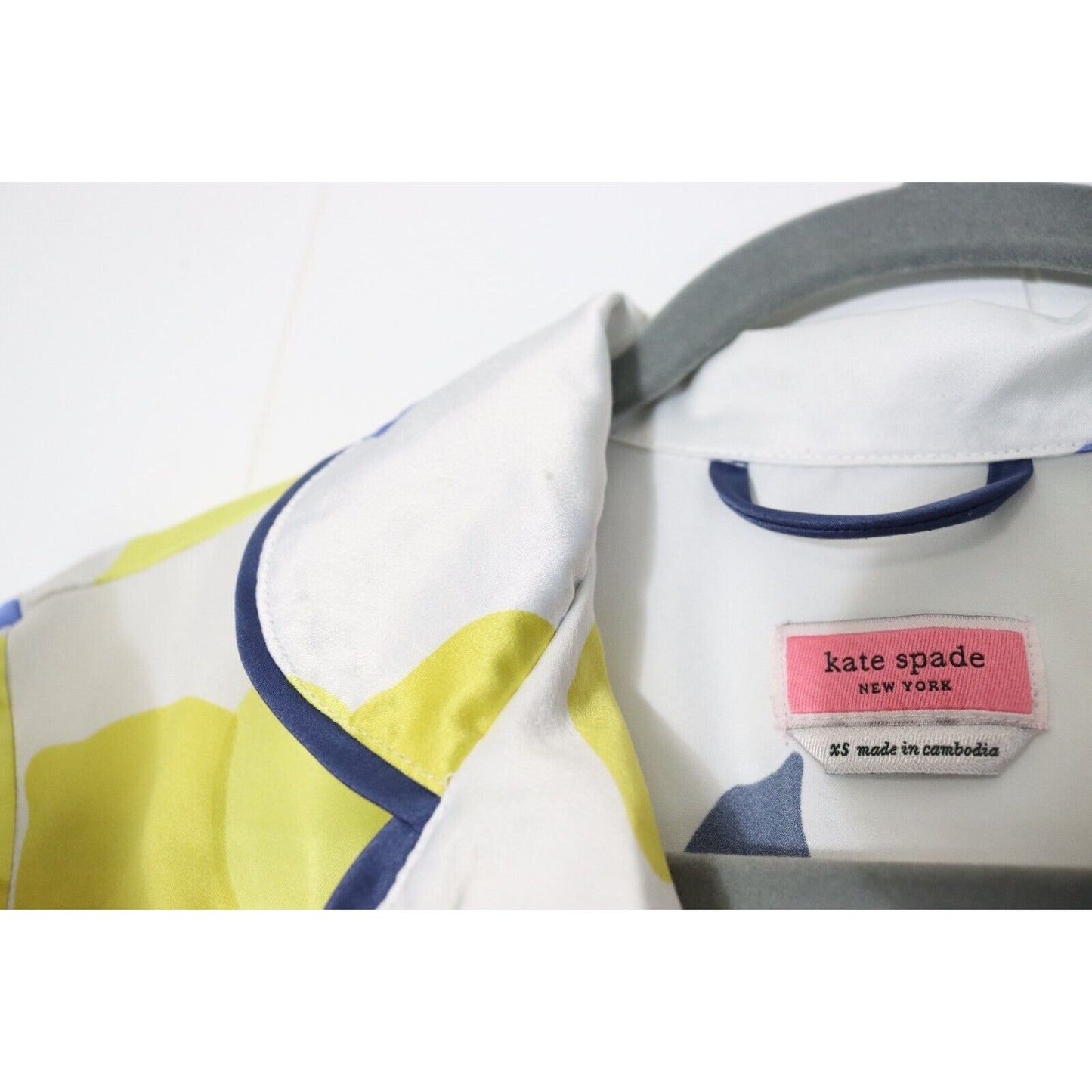 Kate Spade Sleep Pajama Top XS Top Only Lemon Short Sleeve