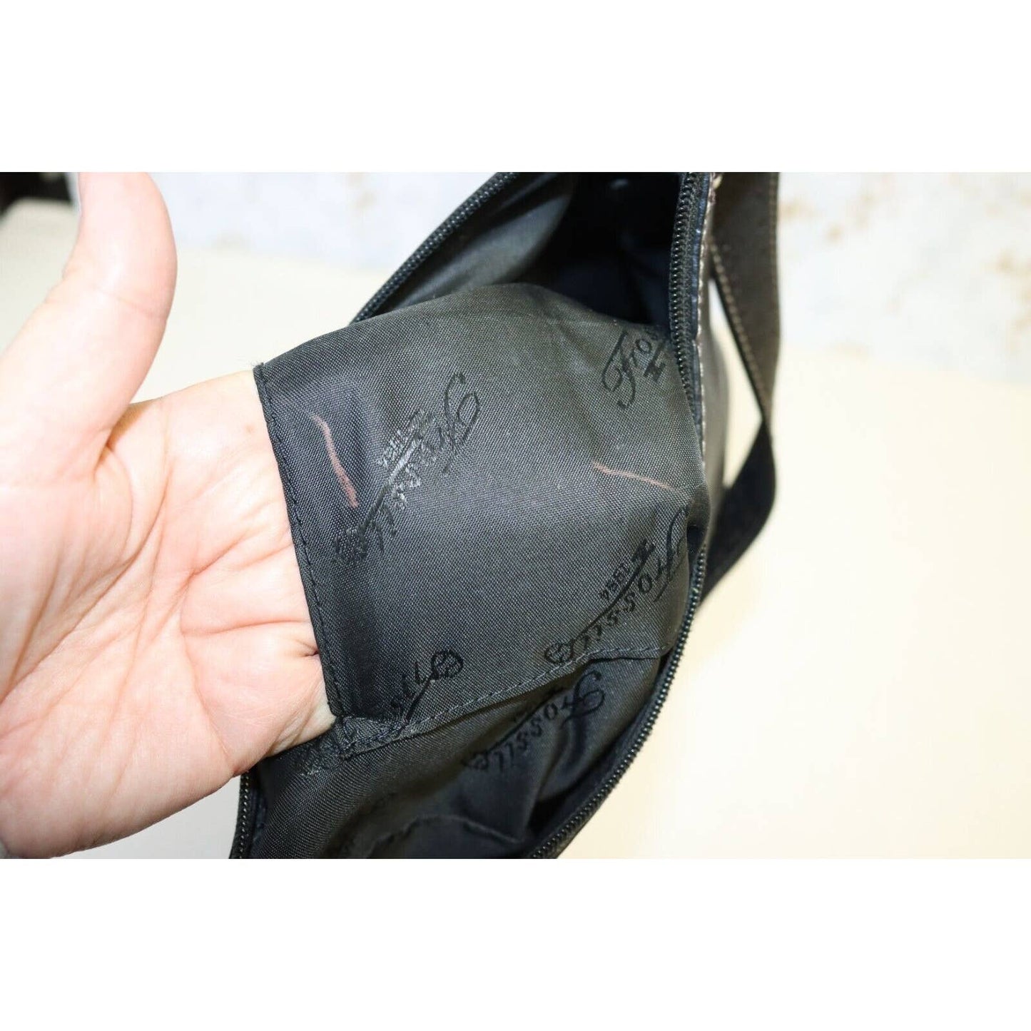 Vintage Fossil Black Leather Handbag