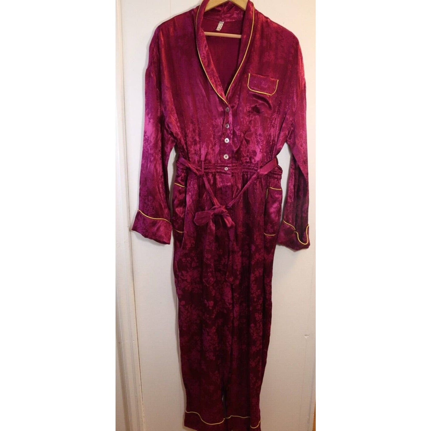 Intimately Free People Maroon Jumpsuit with Long Sleeves Size Medium