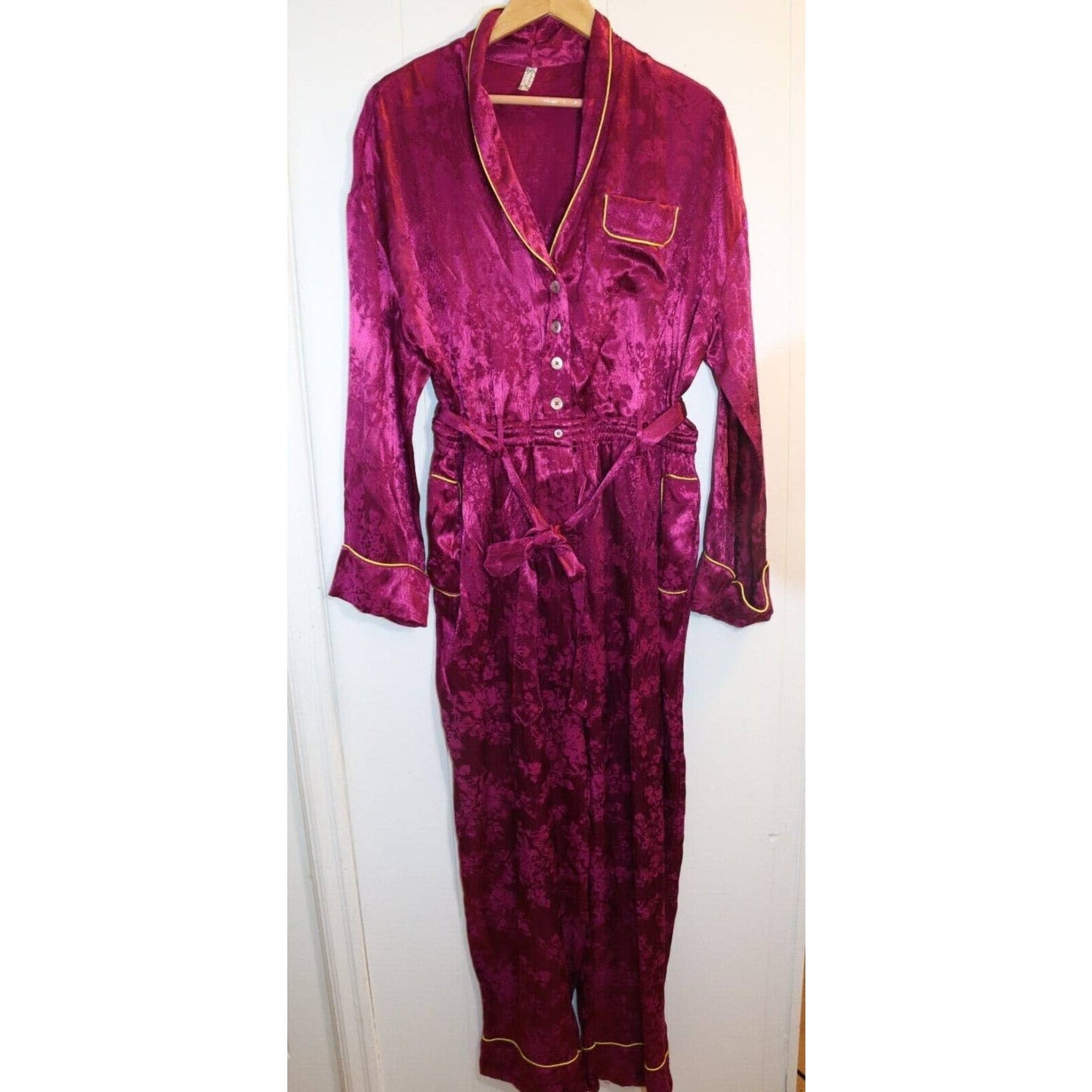 Intimately Free People Maroon Jumpsuit with Long Sleeves Size Medium