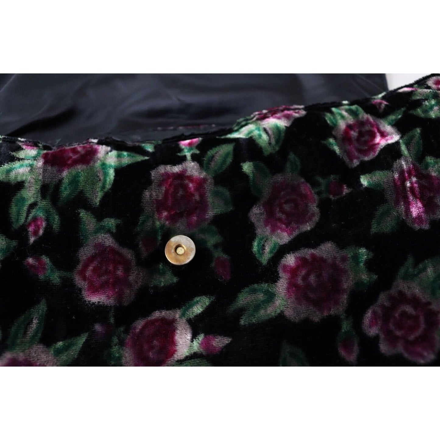 Vintage Rare Victoria Secret Cosmetic Bag Velvet Black Rose (34)
