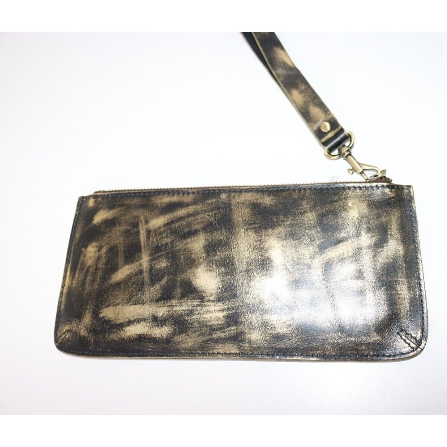 Patricia Nash Clutch Phone Bag Wrislet Evening Bag Organizer Black/Gold Leather