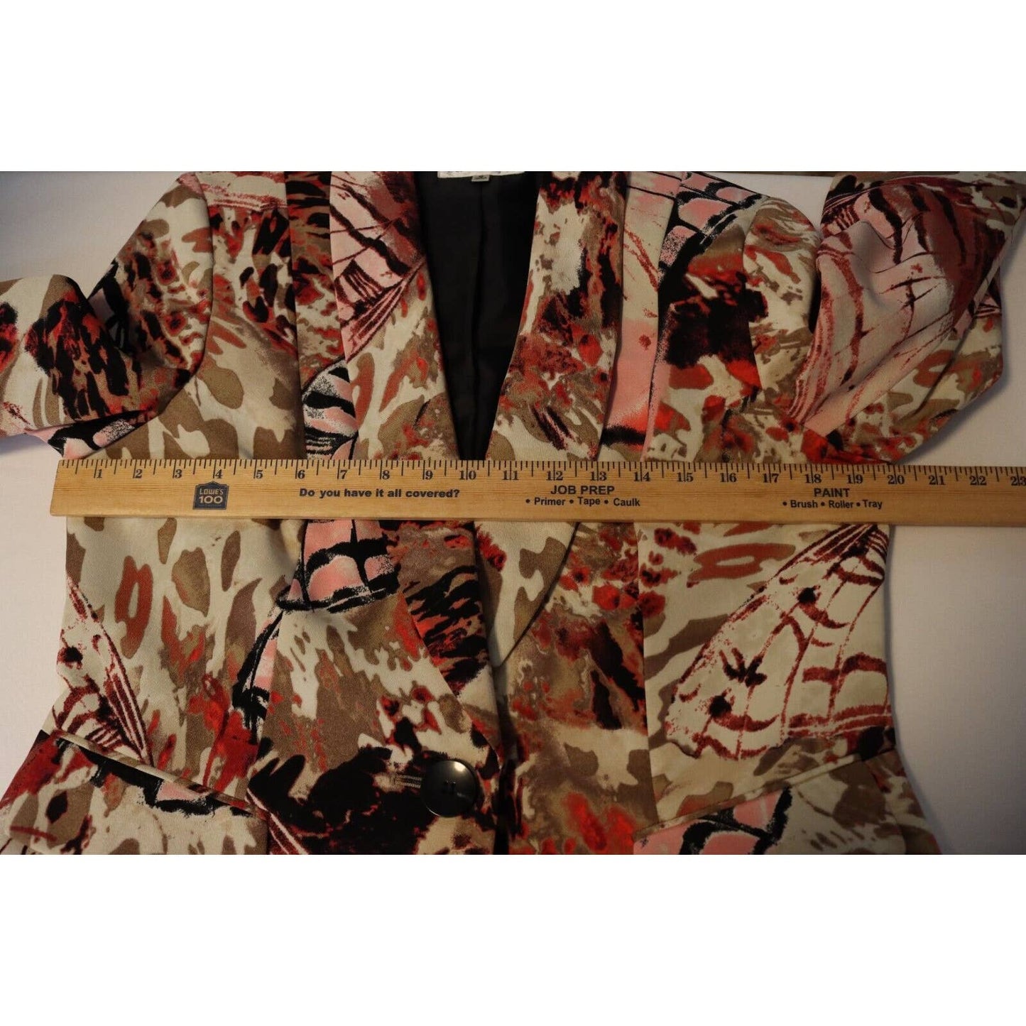 Evan Picone Stretch Floral Blazer Jacket Multicolor Long Sleeves Size 12