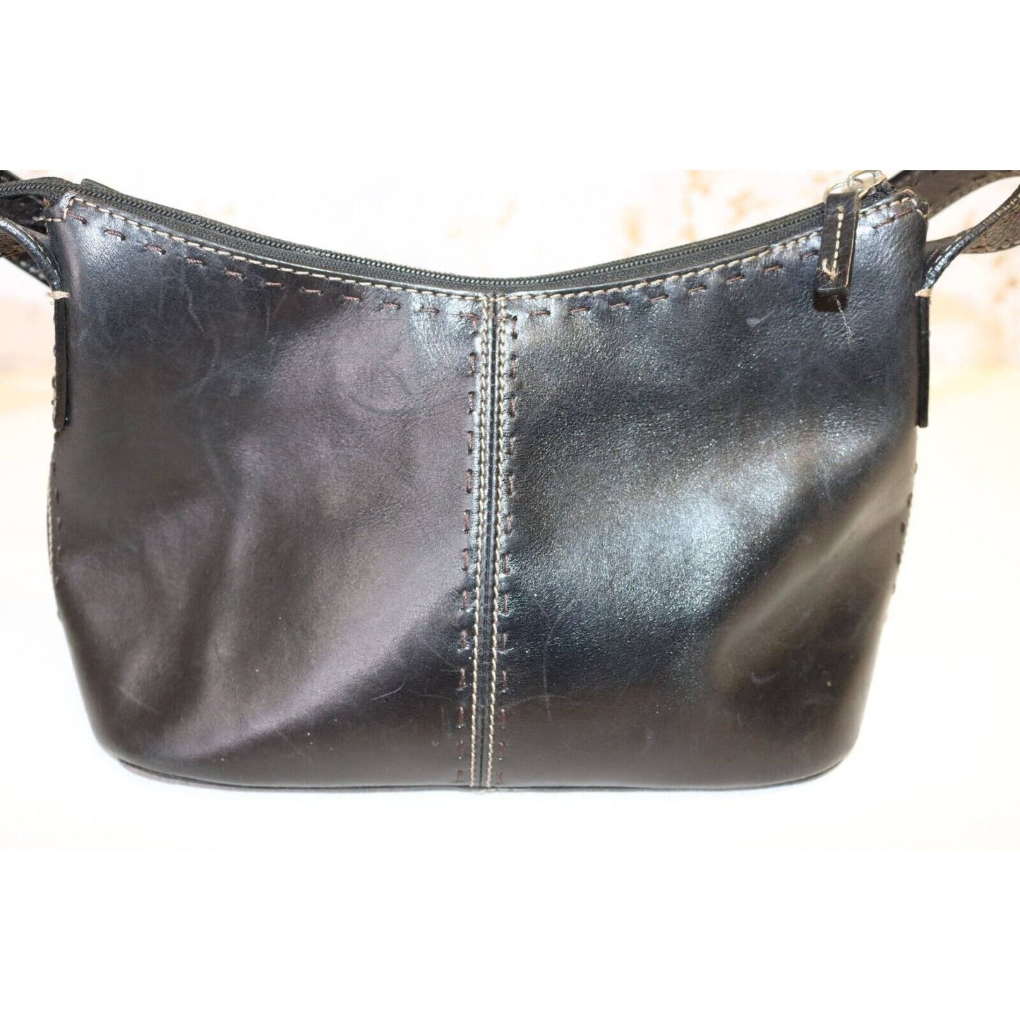 Vintage Fossil Black Leather Handbag