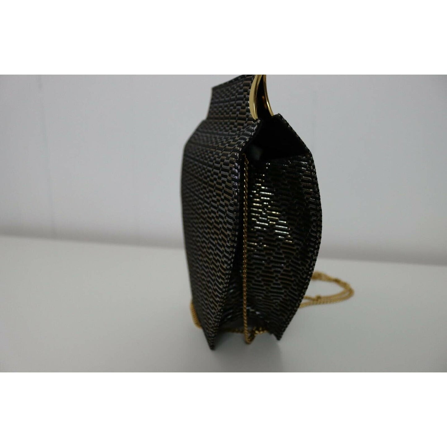 Carney Adina Vase Purse Black Gold And Silver RARE