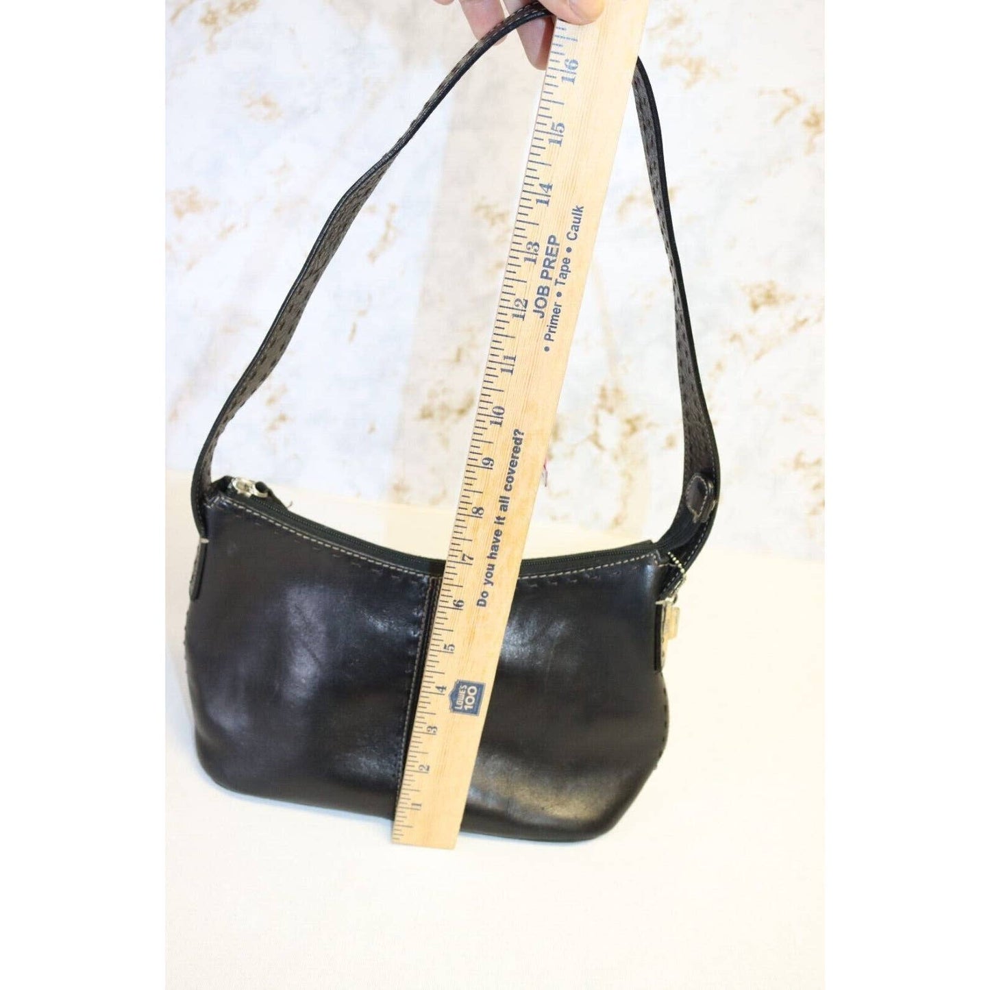 Vintage Fossil Black Leather Handbag