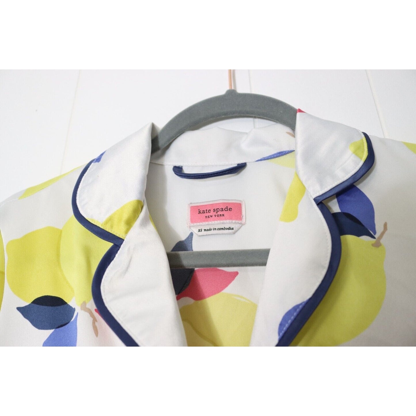 Kate Spade Sleep Pajama Top XS Top Only Lemon Short Sleeve