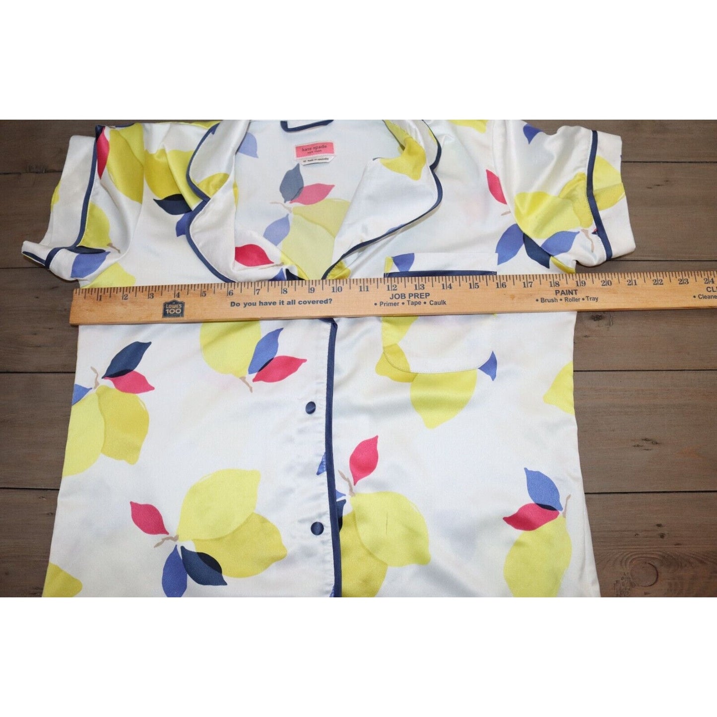 Kate Spade Sleep Pajama Top XS Top Only Lemon Short Sleeve